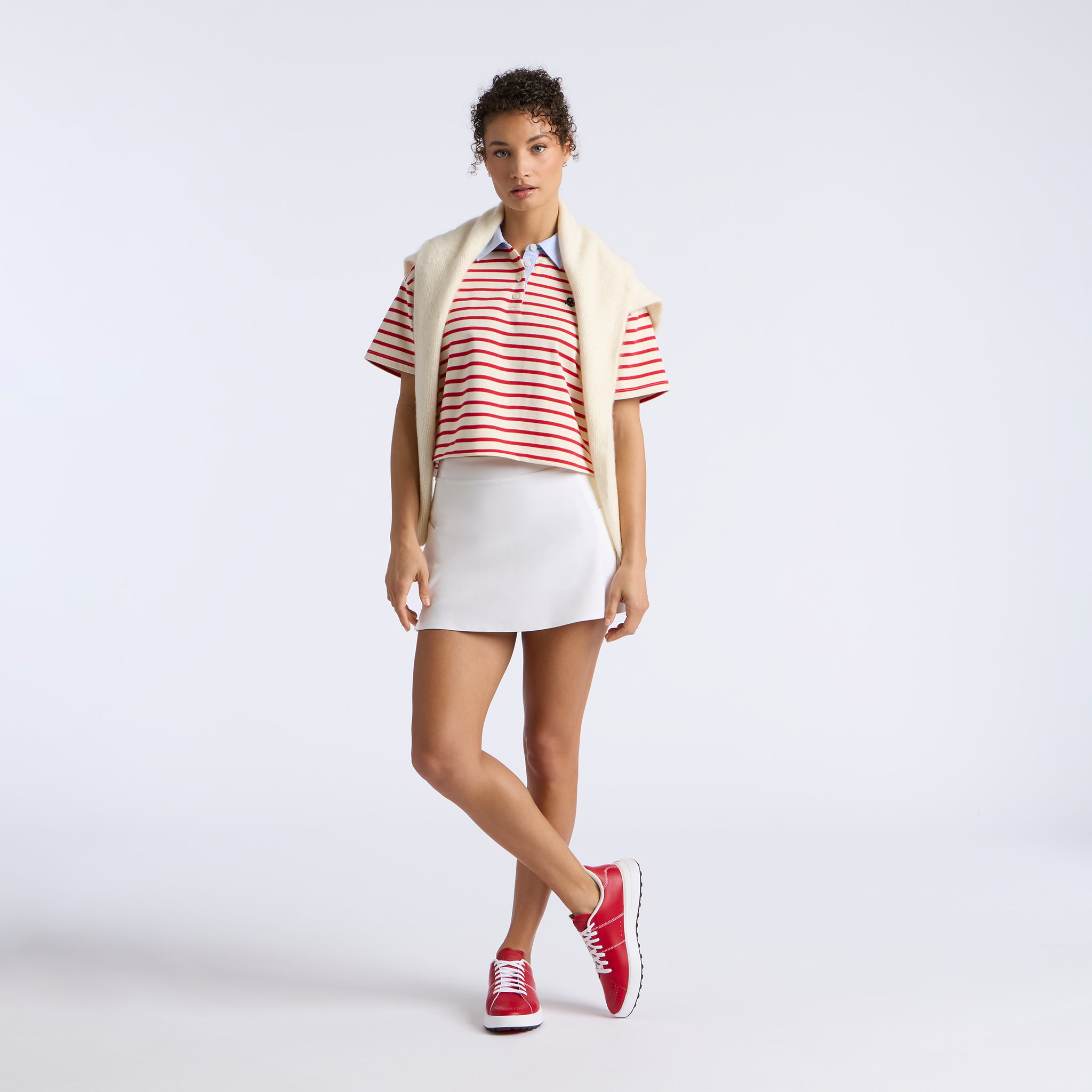 G SCRIBE BOXY RUGBY POLO CHALK WHITE/LAVA