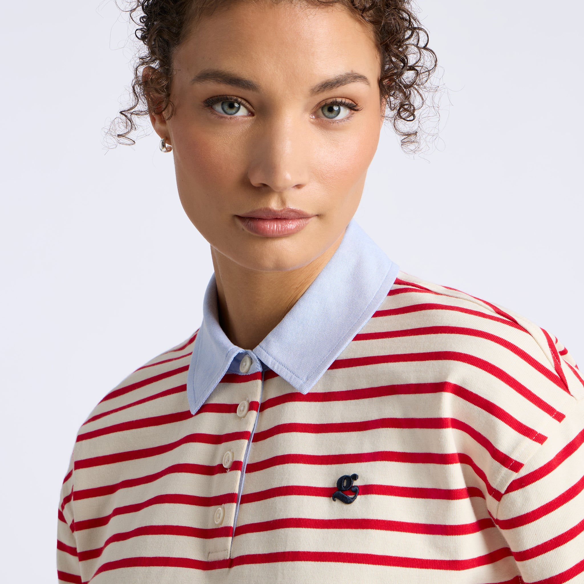 G SCRIBE BOXY RUGBY POLO CHALK WHITE/LAVA