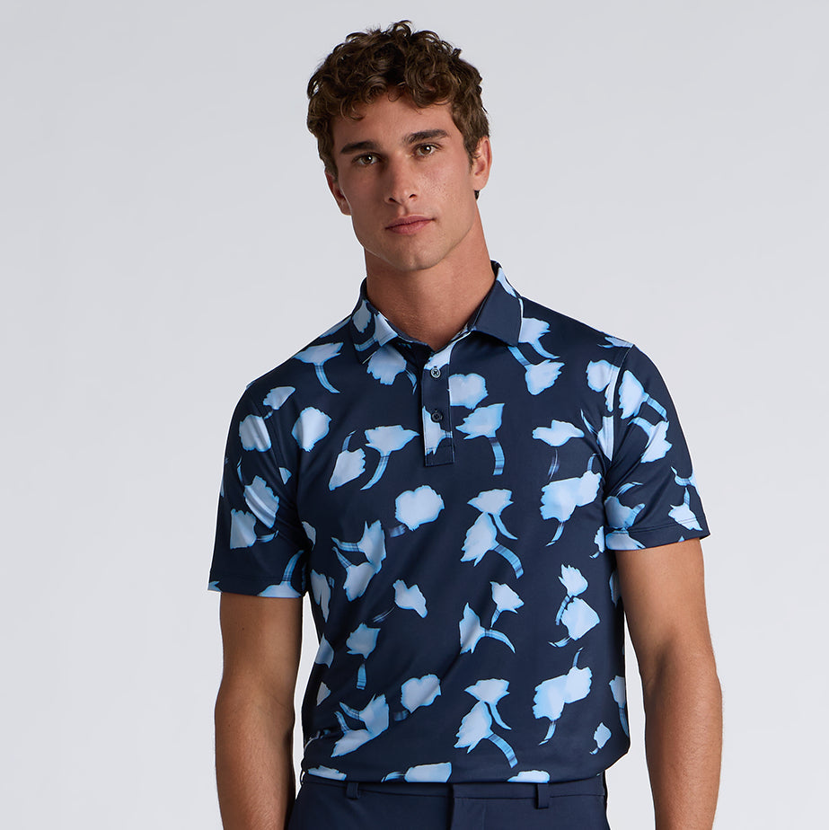 GHOST FLORAL TECH JERSEY POLO TWILIGHT/BAJA