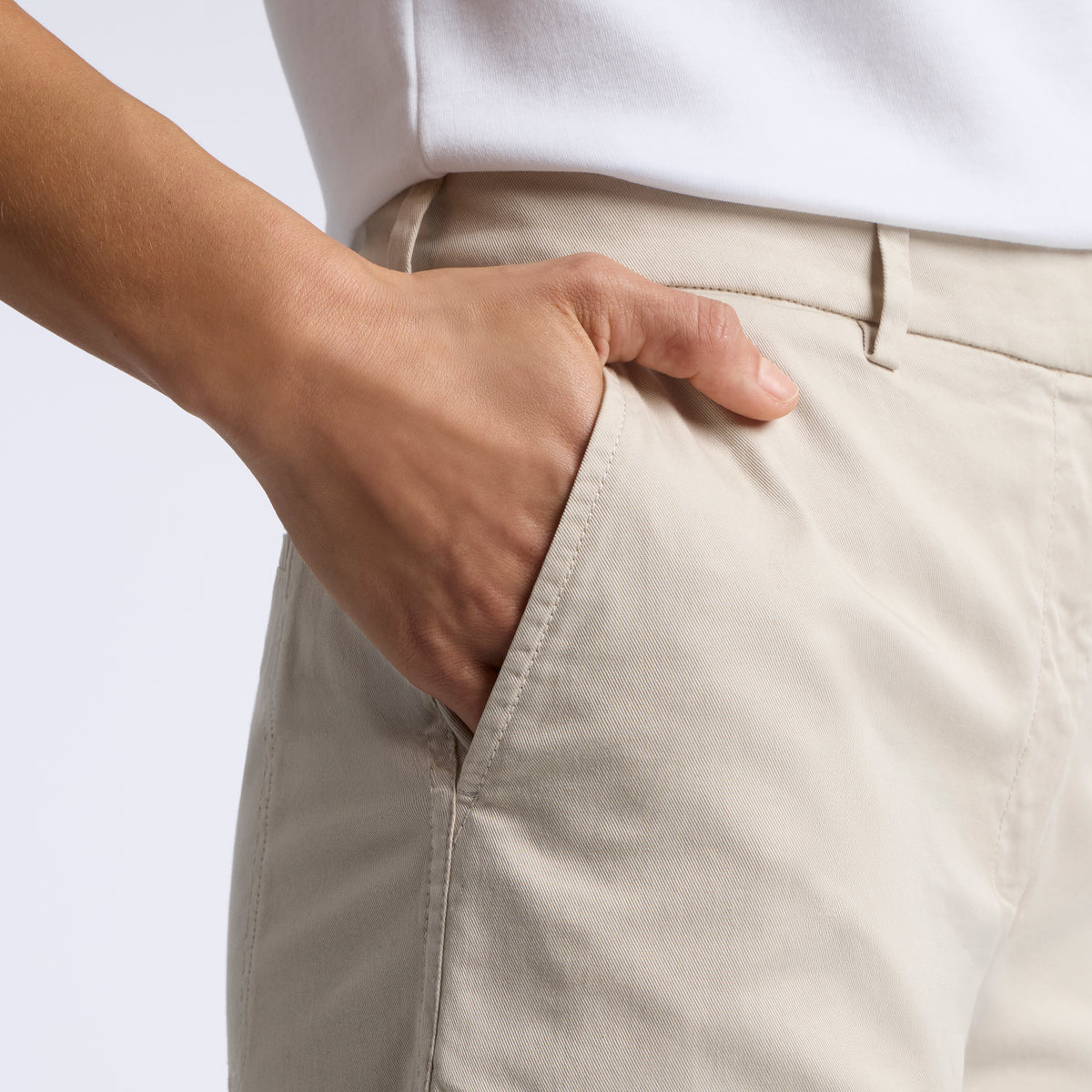 LTD Release Stretch Cotton Gabardine Barrel Leg Trouser Pumice