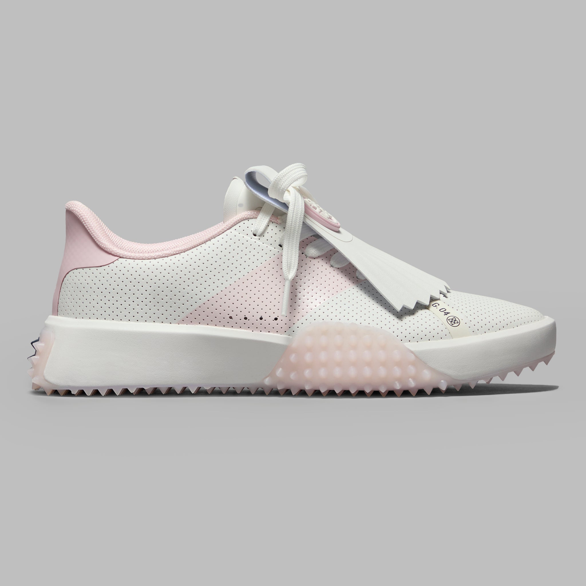 Women's G.112 Perforated Saddle Stripe Golf Shoe Snow/Blush