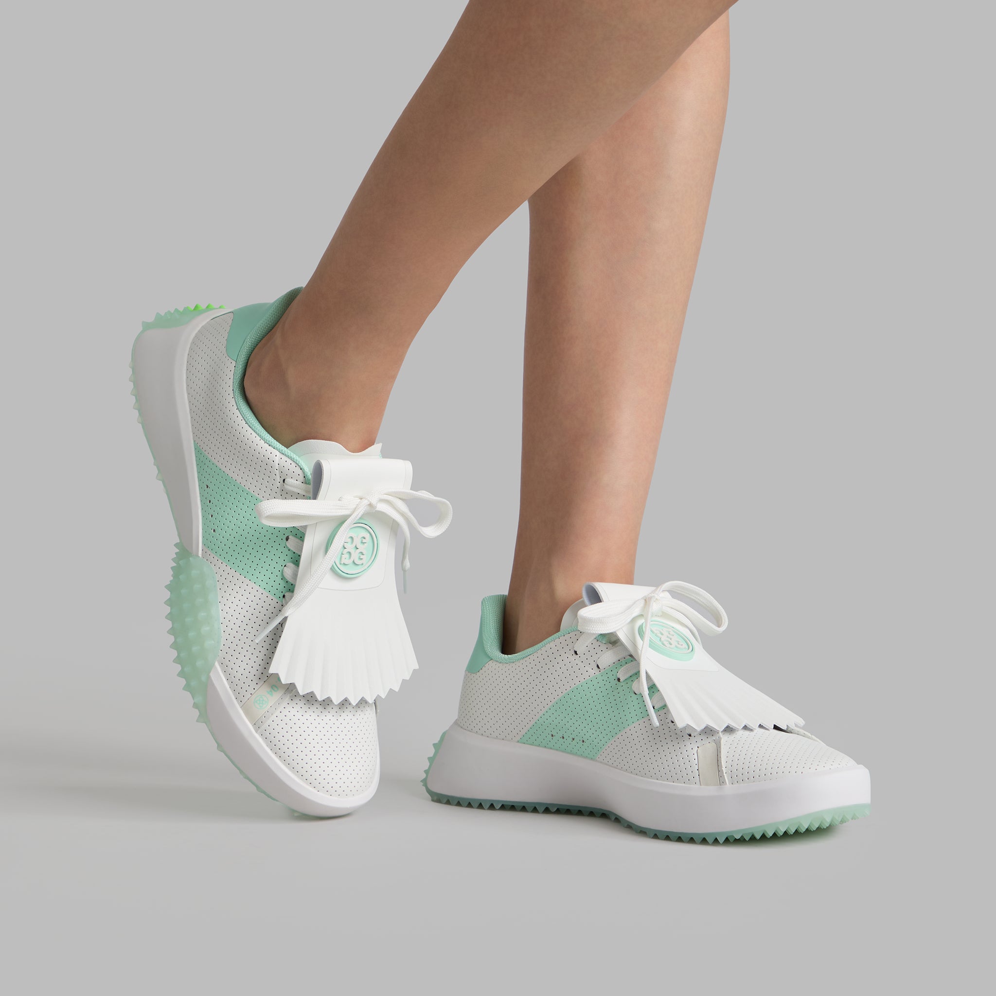 Women's G.112 Perforated Saddle Stripe Golf Shoe Snow/Menthol