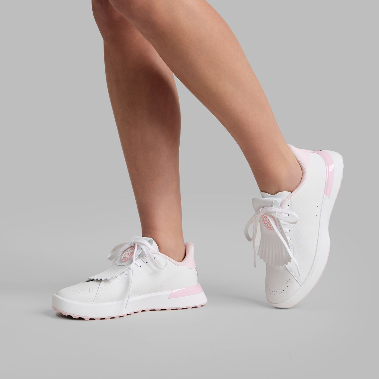 WOMEN'S LTD RELEASE G.112 PERFORATED KILTIE GOLF SHOE SNOW/BLUSH