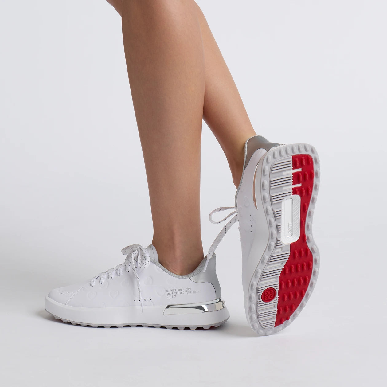 WOMEN'S G.112 EMBOSSED HEART G'S GOLF SHOE SNOW/SILVER