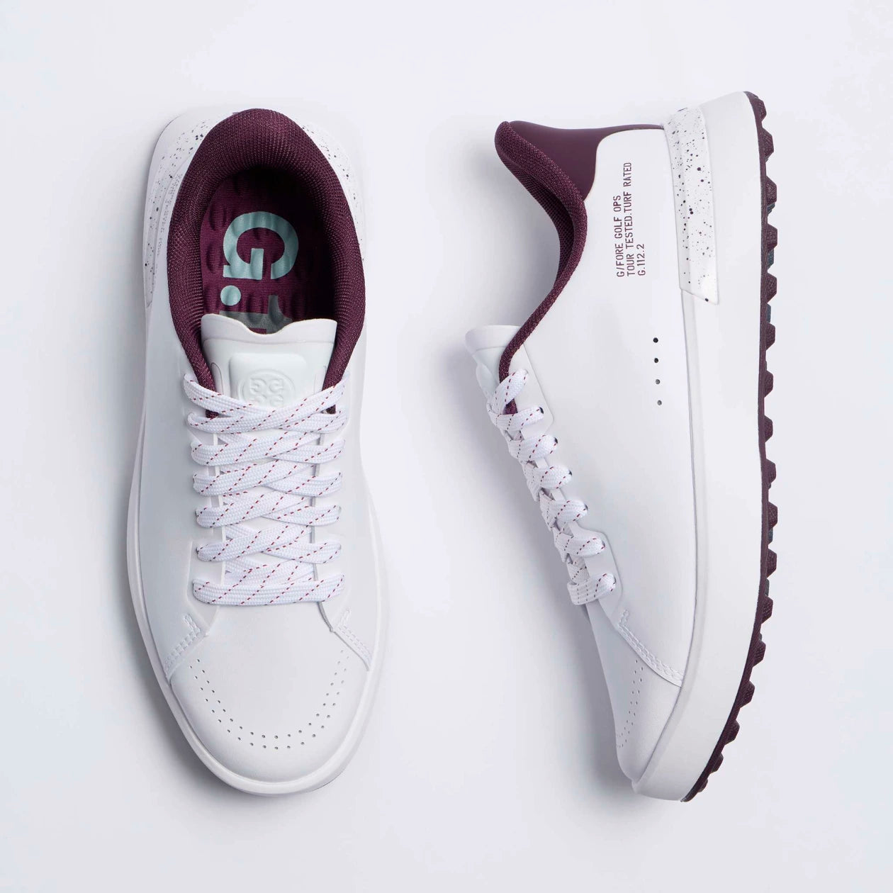 WOMEN'S G.112 GOLF SHOE SNOW/DARK PLUM