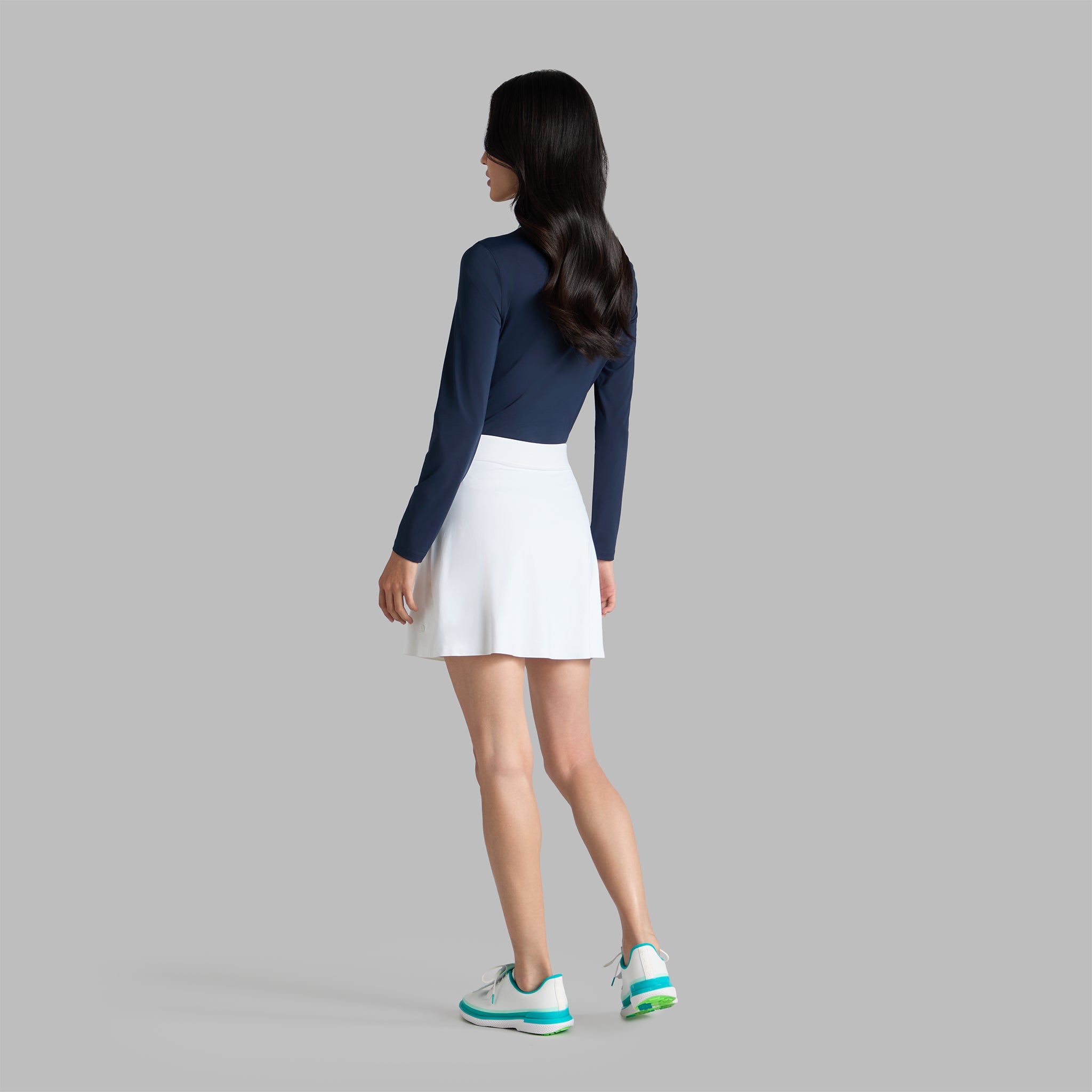 SILKY TECH NYLON A-LINE SKORT WITH LINER SNOW