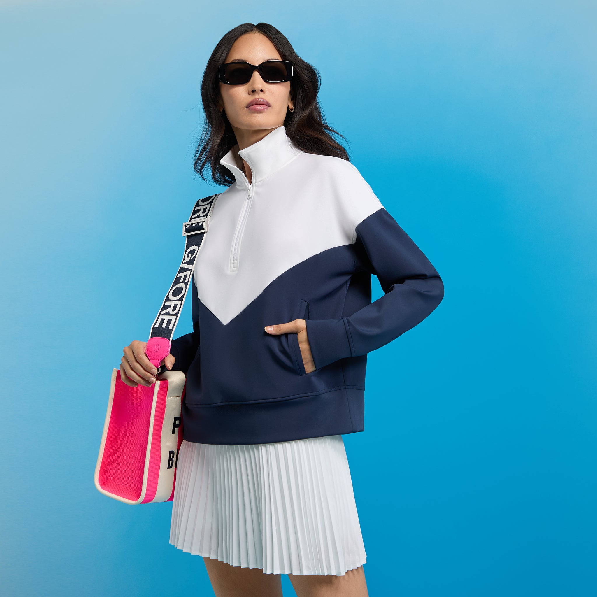 STRETCH SCUBA CHEVRON PULLOVER SNOW/TWILIGHT