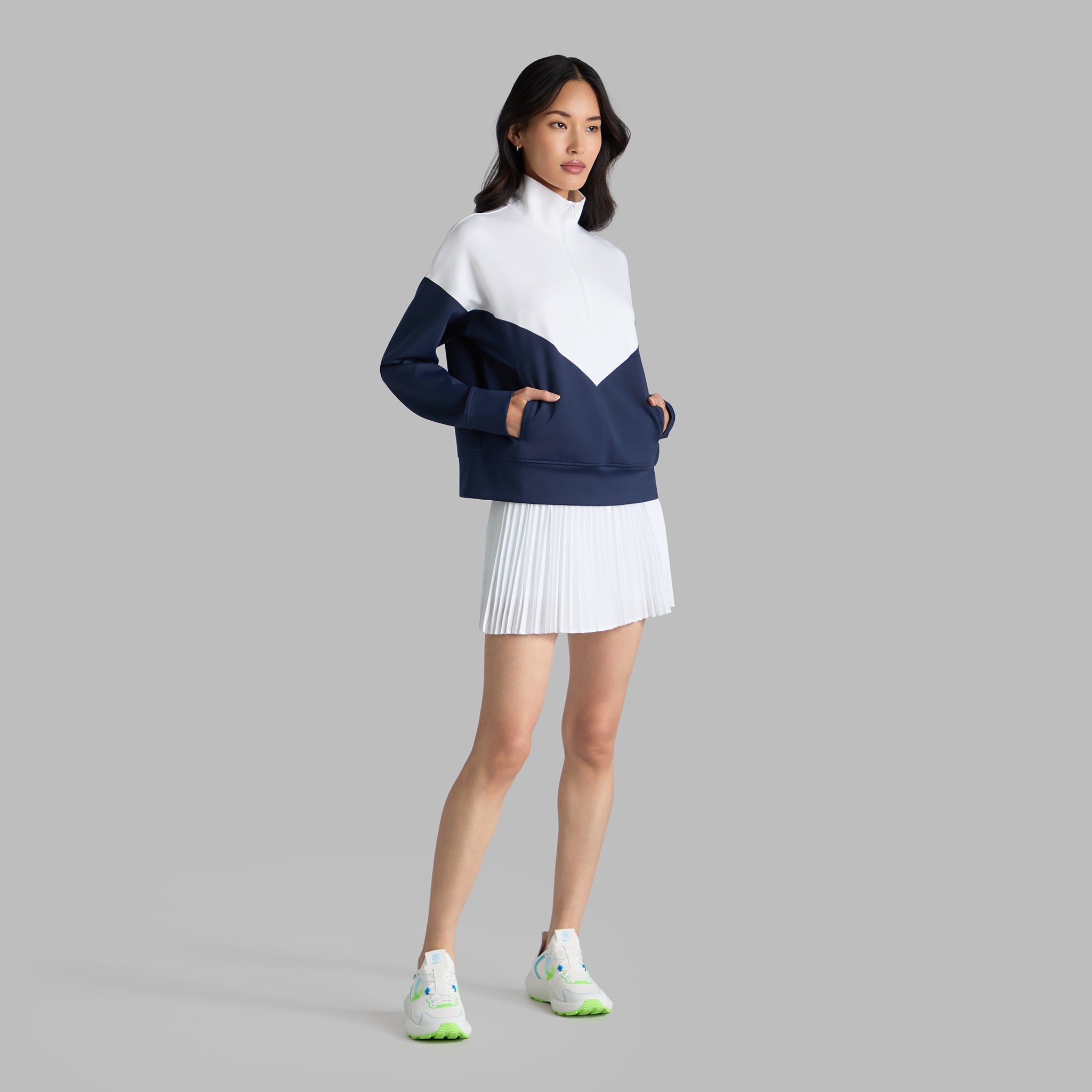 STRETCH SCUBA CHEVRON PULLOVER SNOW/TWILIGHT