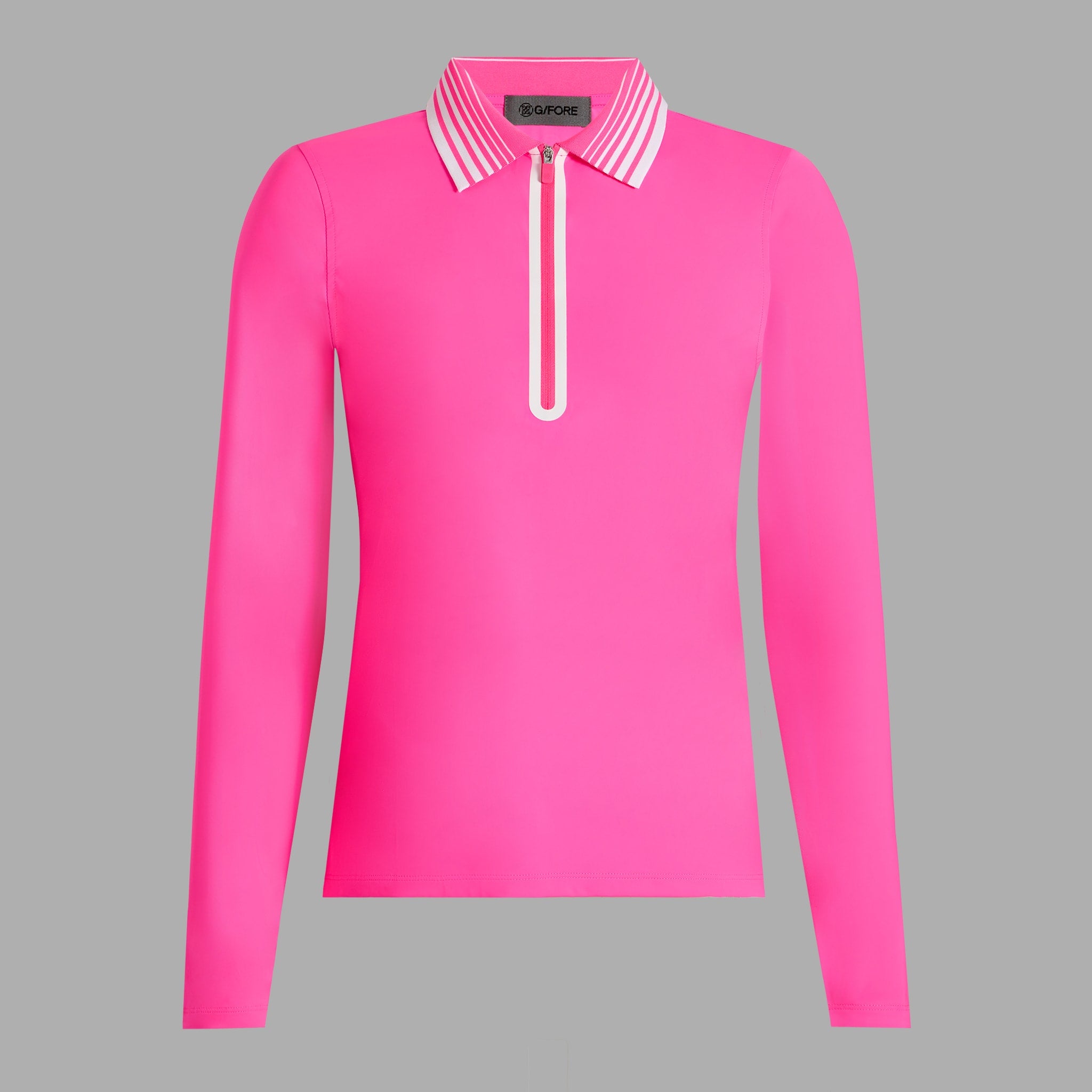 SILKY TECH NYLON QUARTER ZIP POLO KNOCKOUT PINK