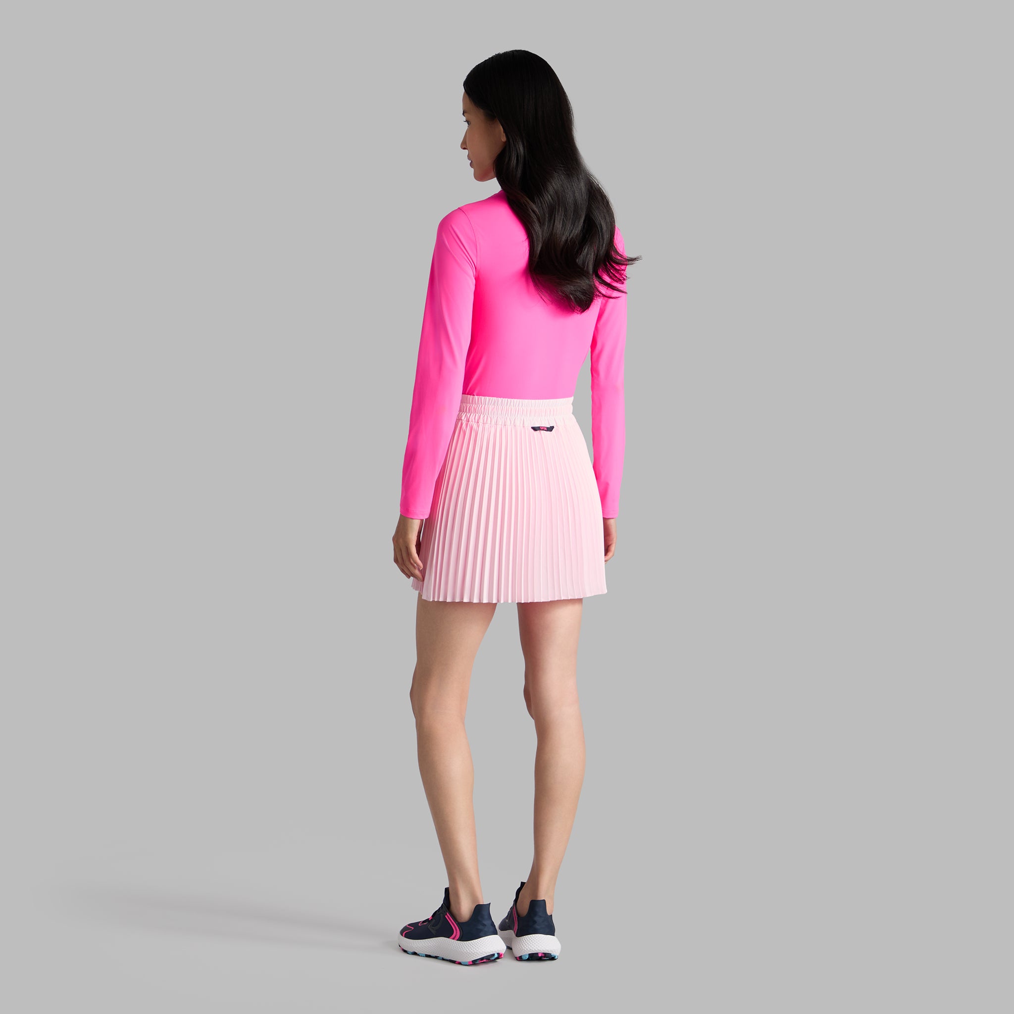 SILKY TECH NYLON QUARTER ZIP POLO KNOCKOUT PINK