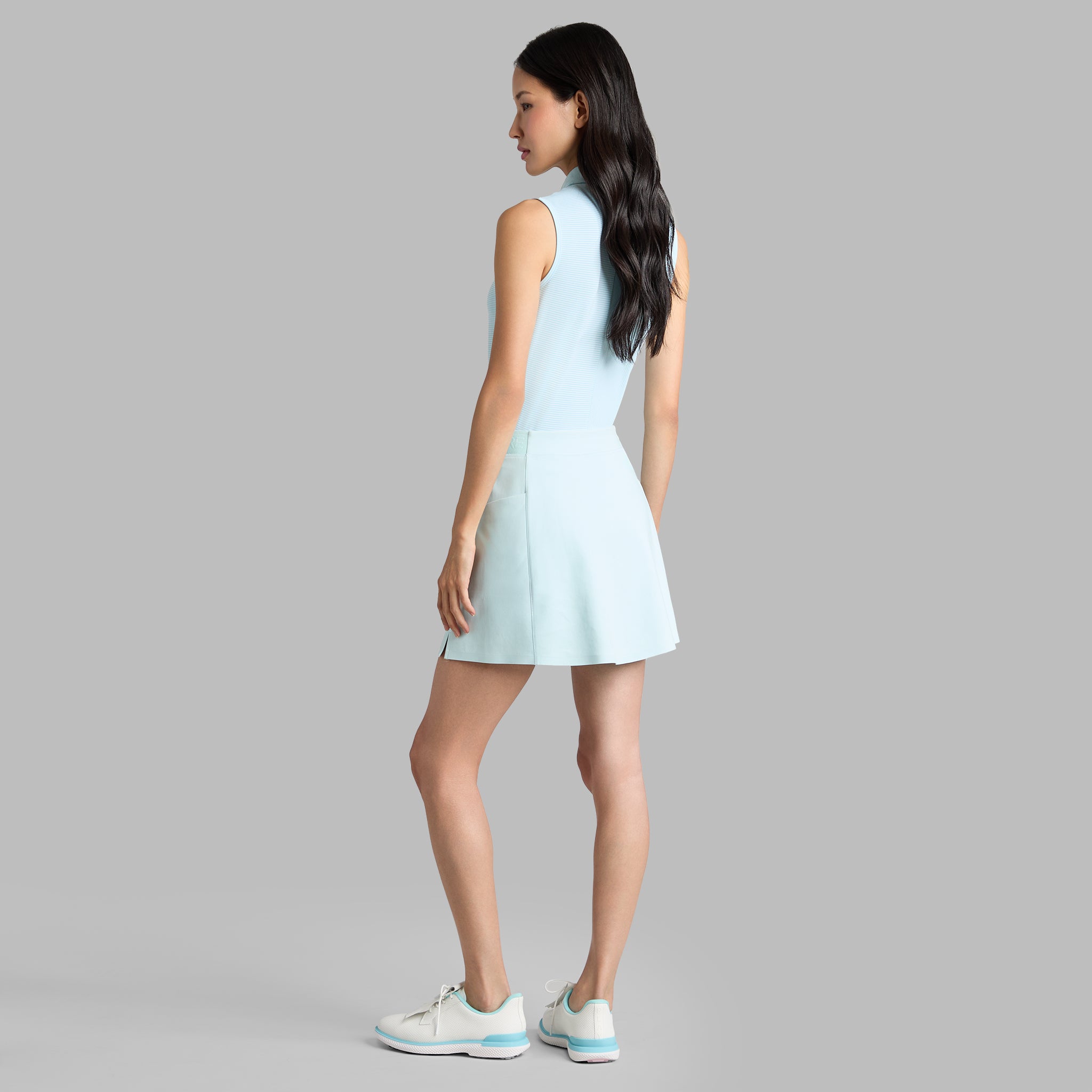 MIXED STRIPE TECH PIQUÉ SLEEVELESS POLO CENOTE