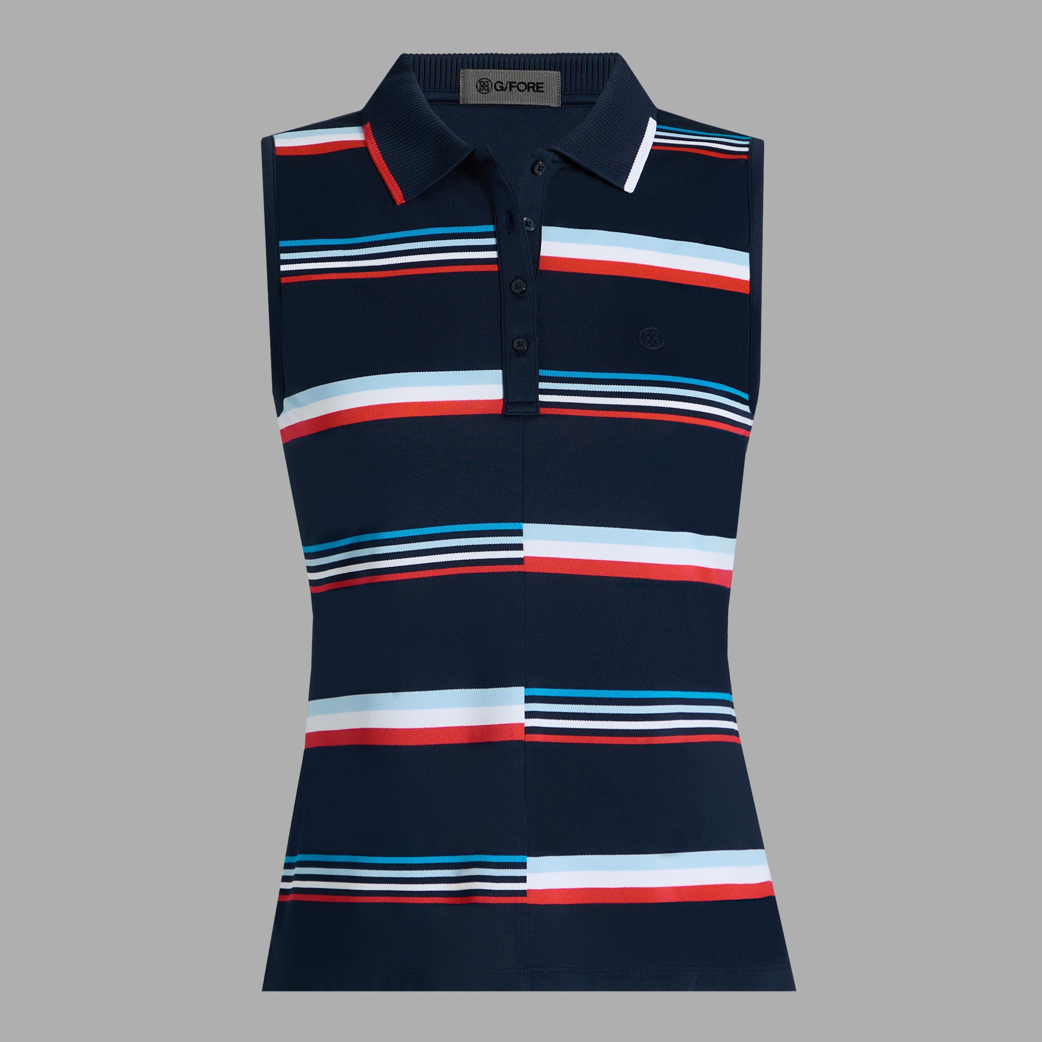Tech Piqué Engineered Stripe Polo TWILIGHT