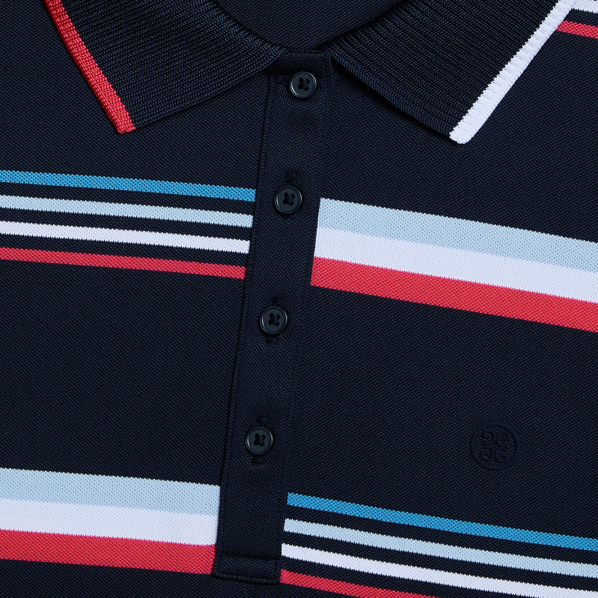 Tech Piqué Engineered Stripe Polo TWILIGHT