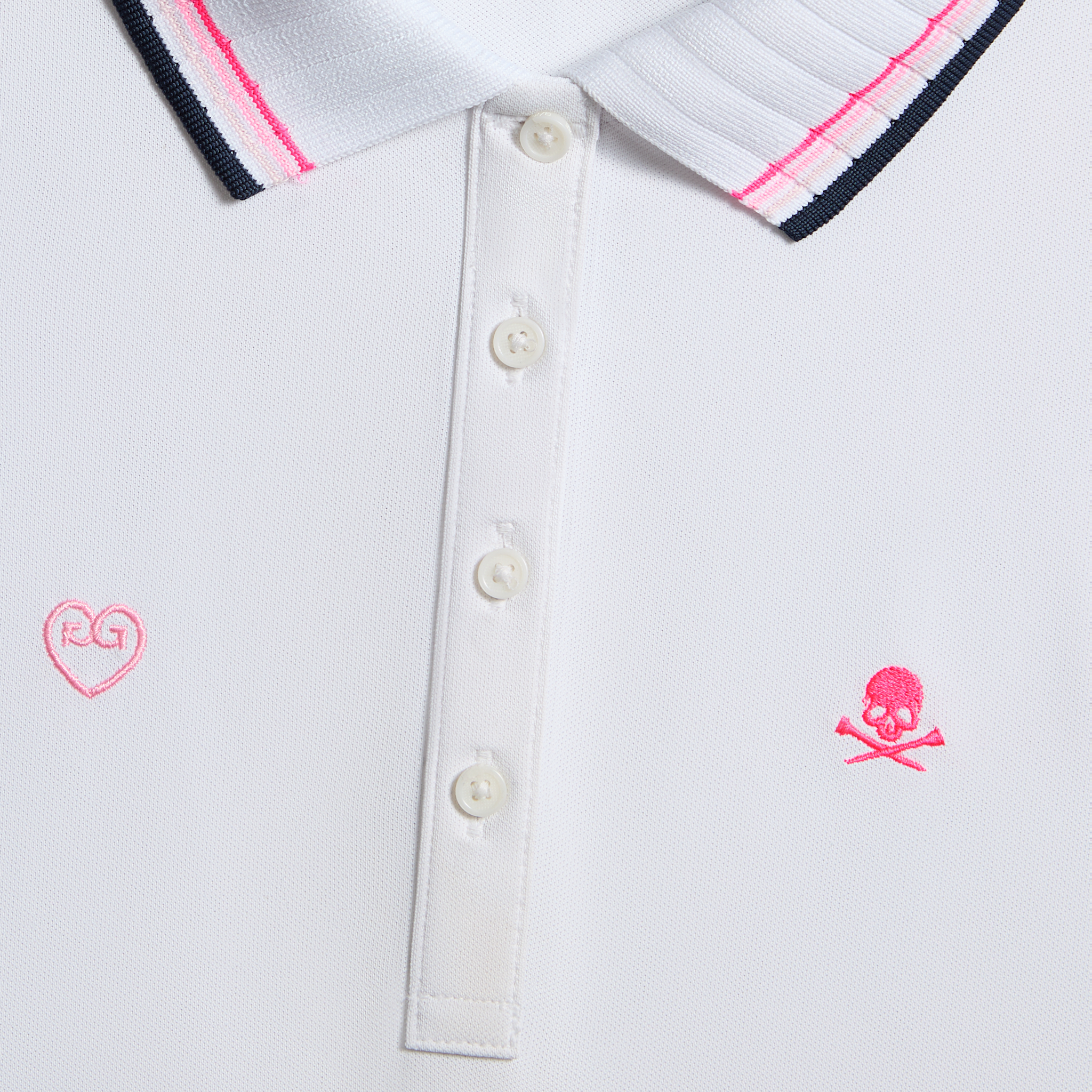 EMBROIDERED TECH PIQUÉ SLEEVELESS POLO SNOW/CANDY