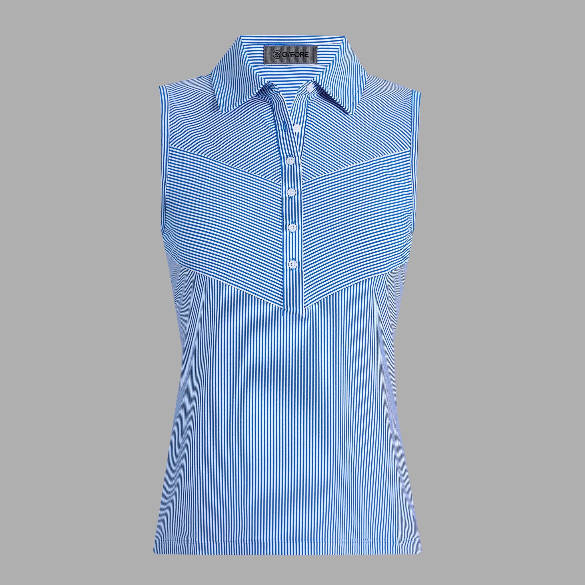 Fine Tech Engineered Stripe Sleeveless Polo Lisbon