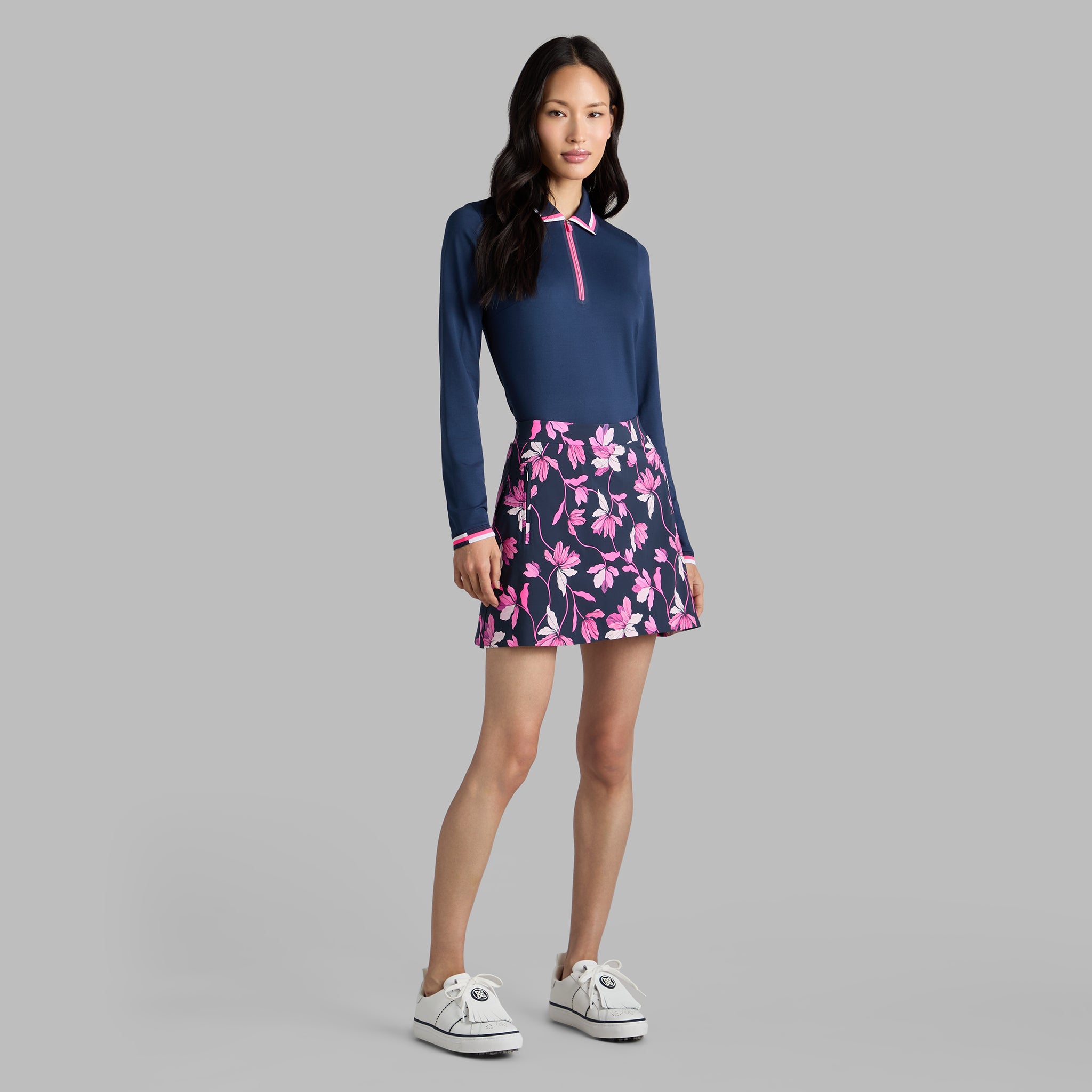 ALL PLAY TIPPED LONG SLEEVE POLO TWILIGHT