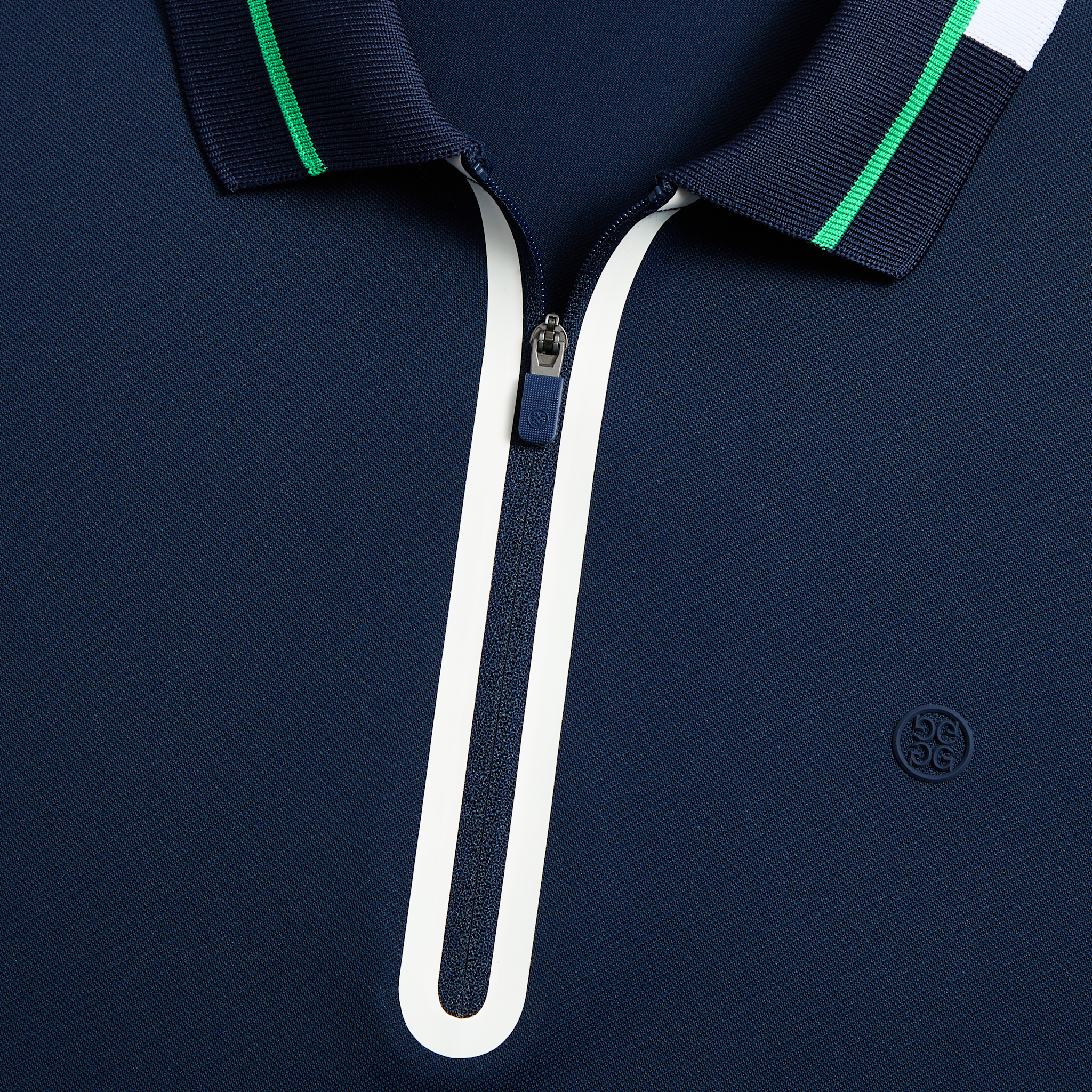 CONTRAST SLEEVE TECH PIQUÉ 1/4 ZIP POLO TWILIGHT