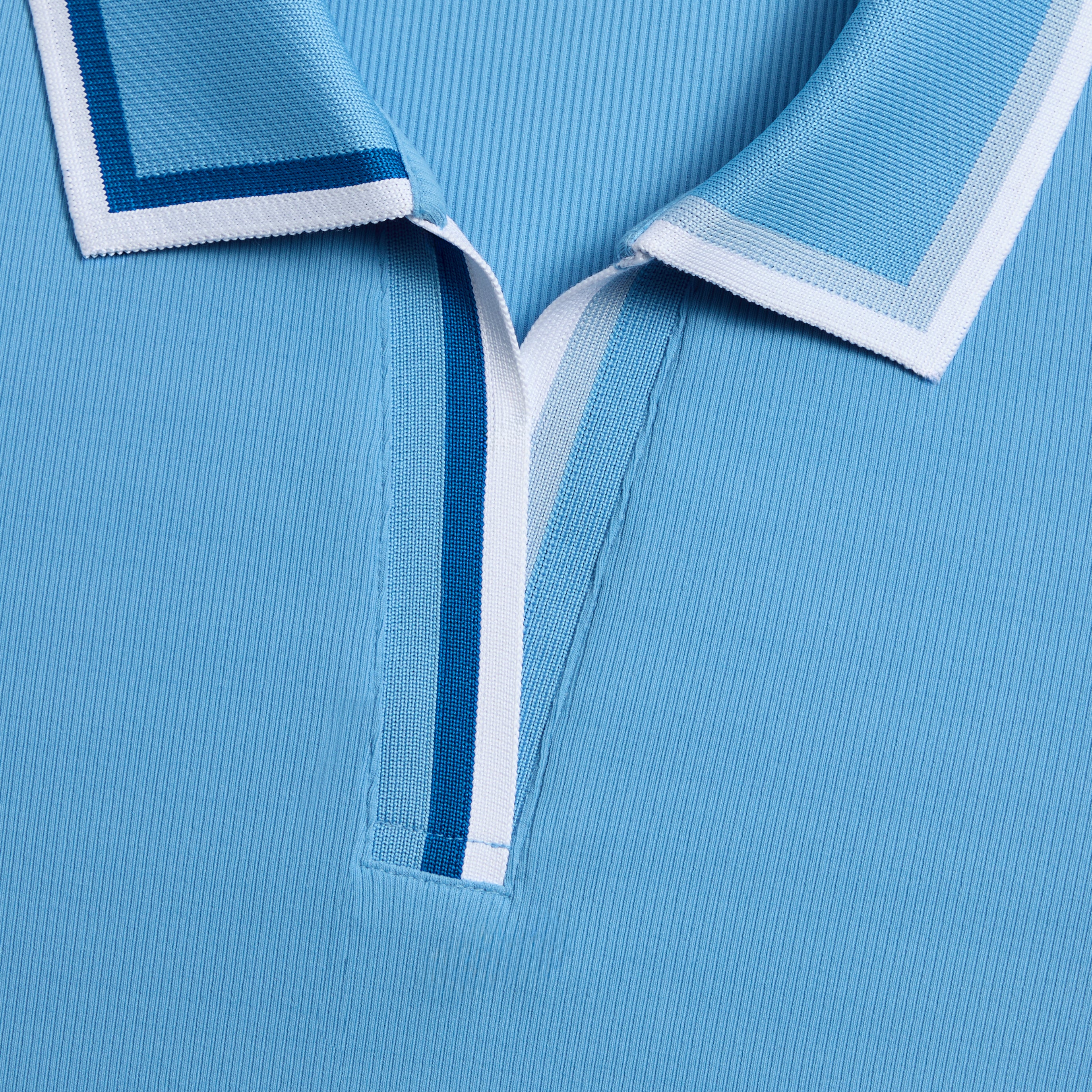 JOHNNY COLLAR TECH NYLON RIB SLEEVELESS POLO AZURE