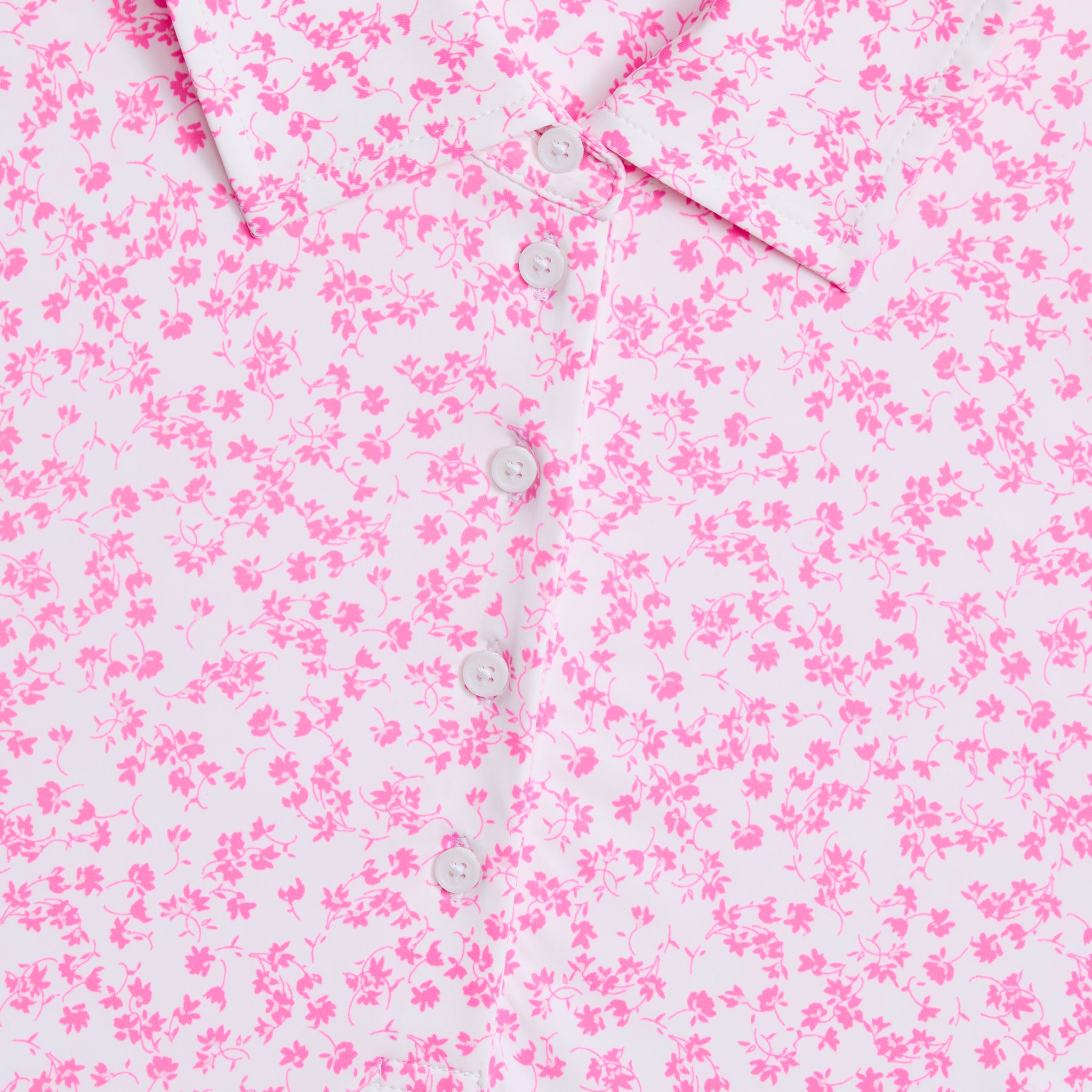 DITSY FLORAL TECH JERSEY LONG SLEEVE POLO SNOW