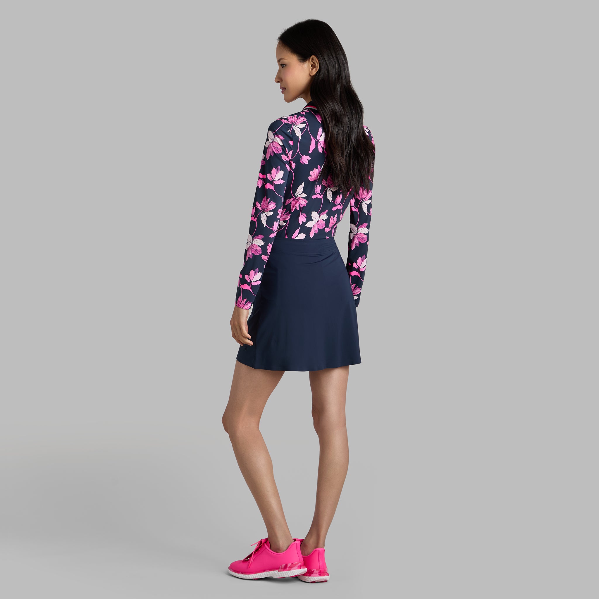 IRIS SILKY TECH NYLON LONG SLEEVE POLO TWILIGHT