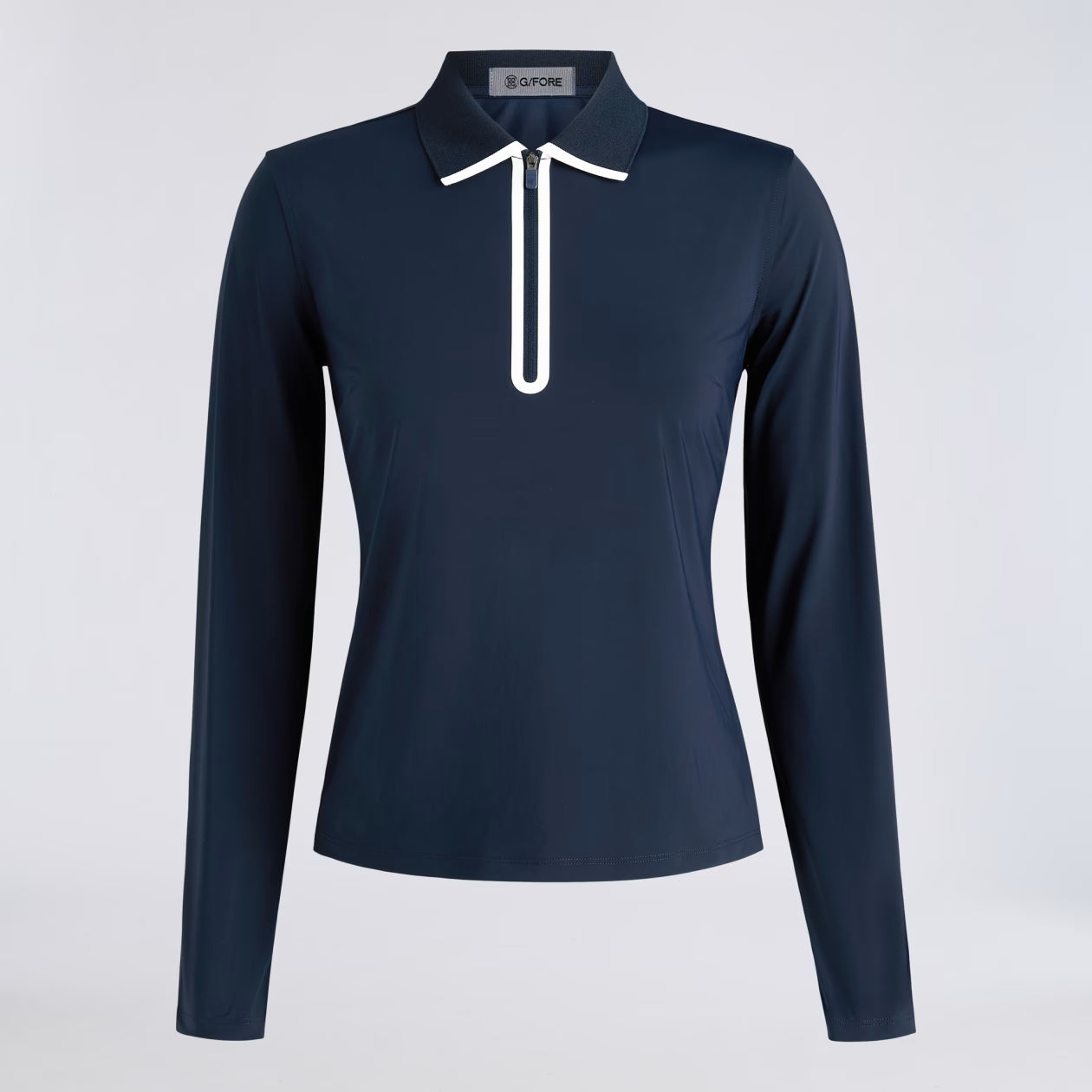 SILKY TECH NYLON LONG SLEEVE ZIP POLO TWILIGHT