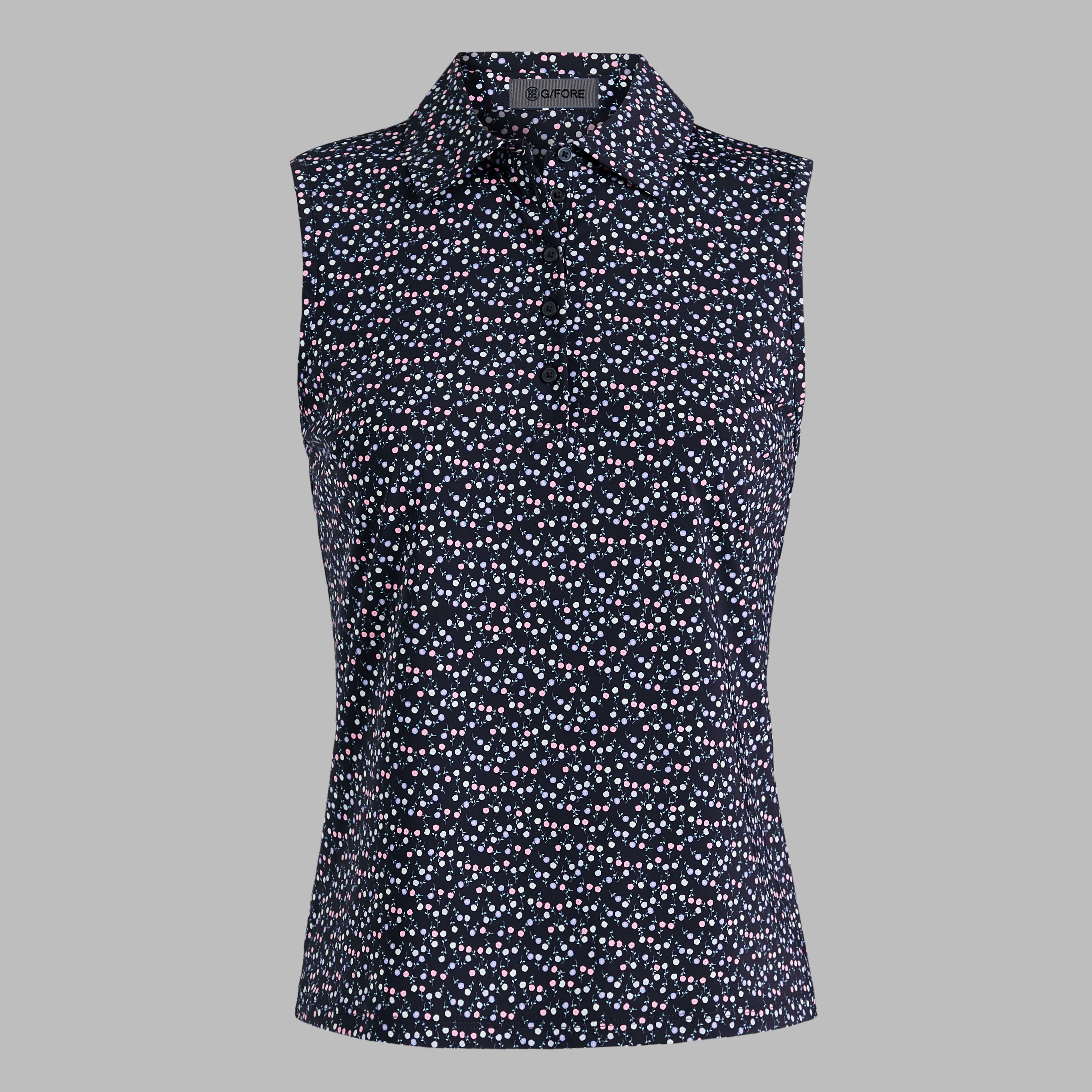 AYE POPPY SILKY TECH NYLON SLEEVELESS POLO AZURE/TWILIGHT