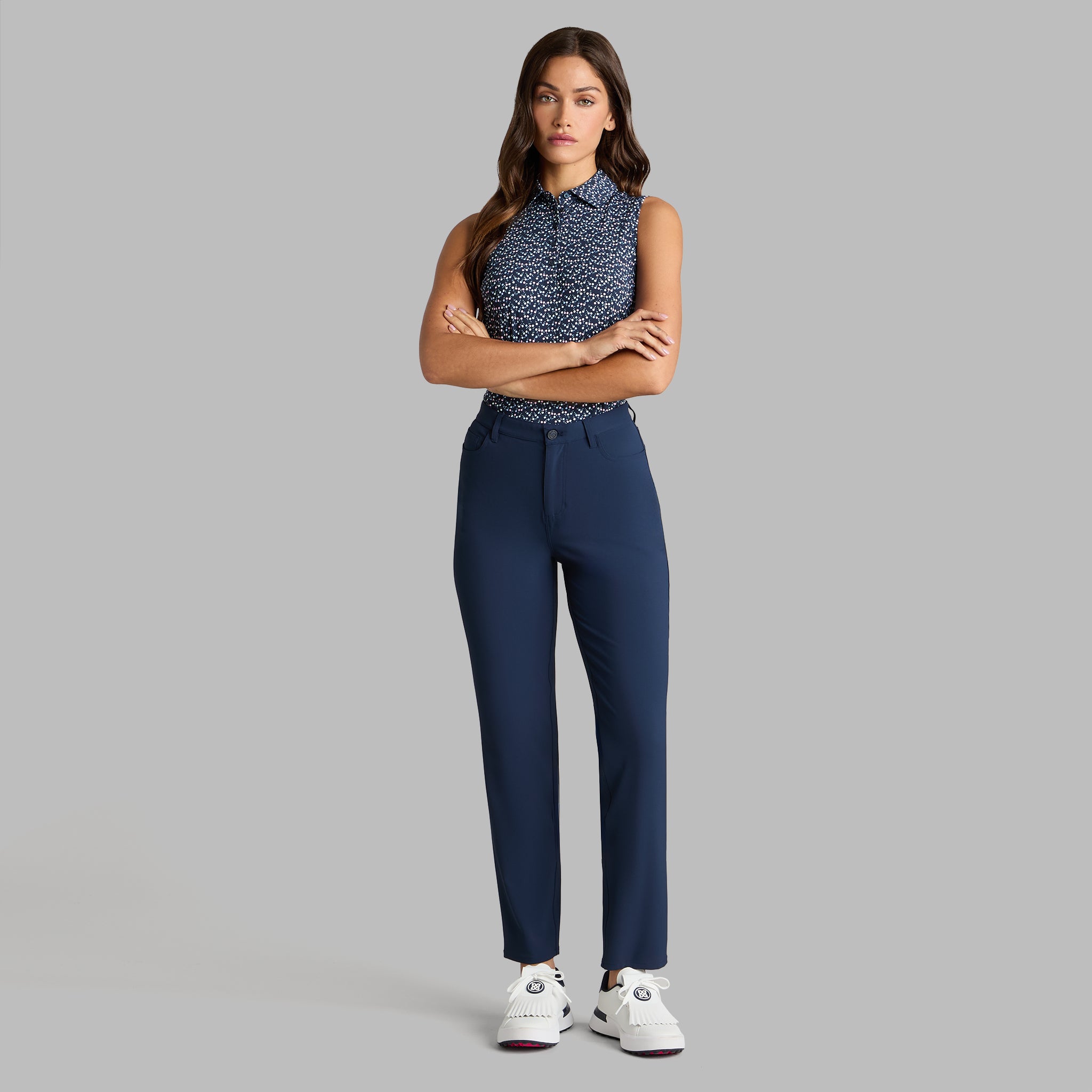 AYE POPPY SILKY TECH NYLON SLEEVELESS POLO AZURE/TWILIGHT