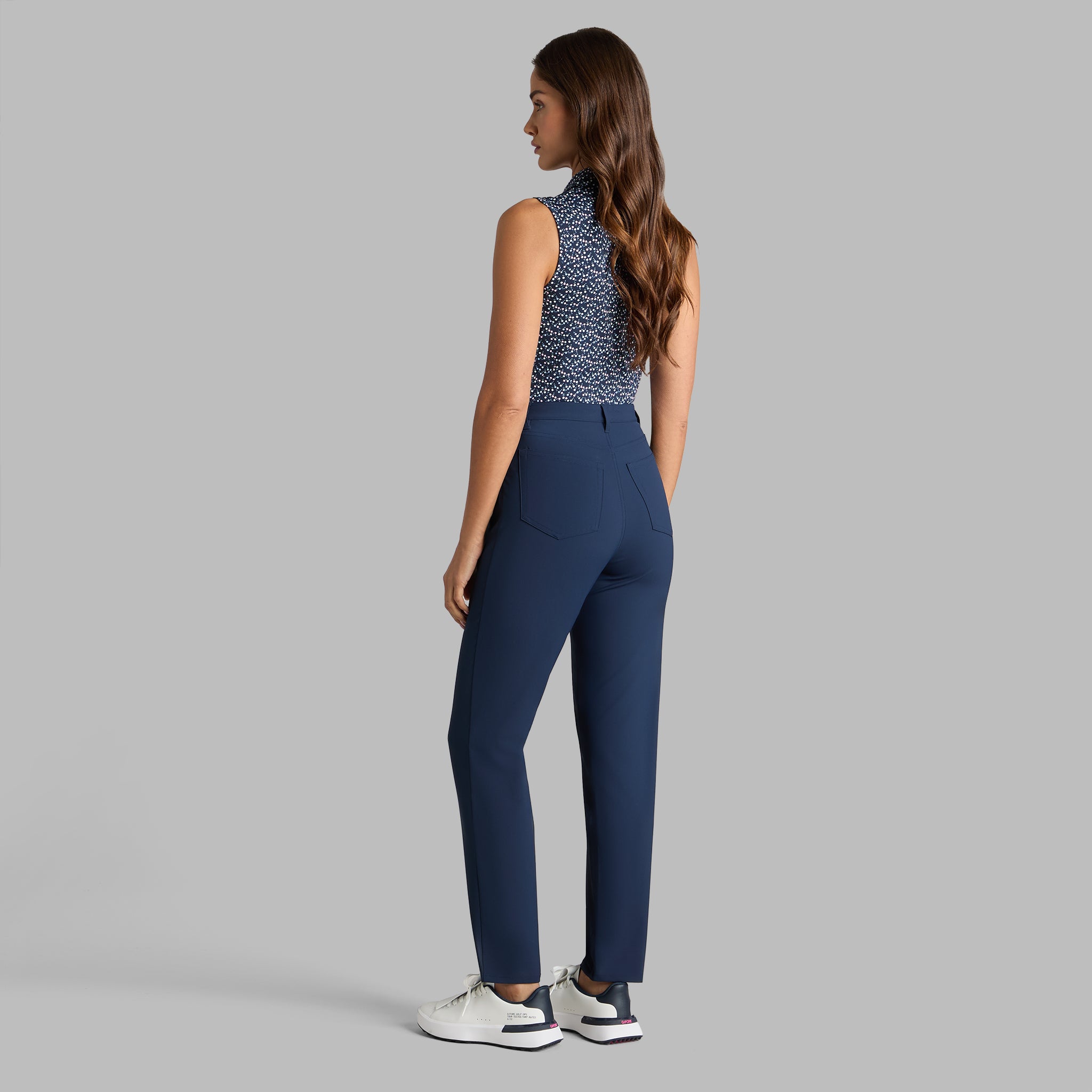 AYE POPPY SILKY TECH NYLON SLEEVELESS POLO AZURE/TWILIGHT