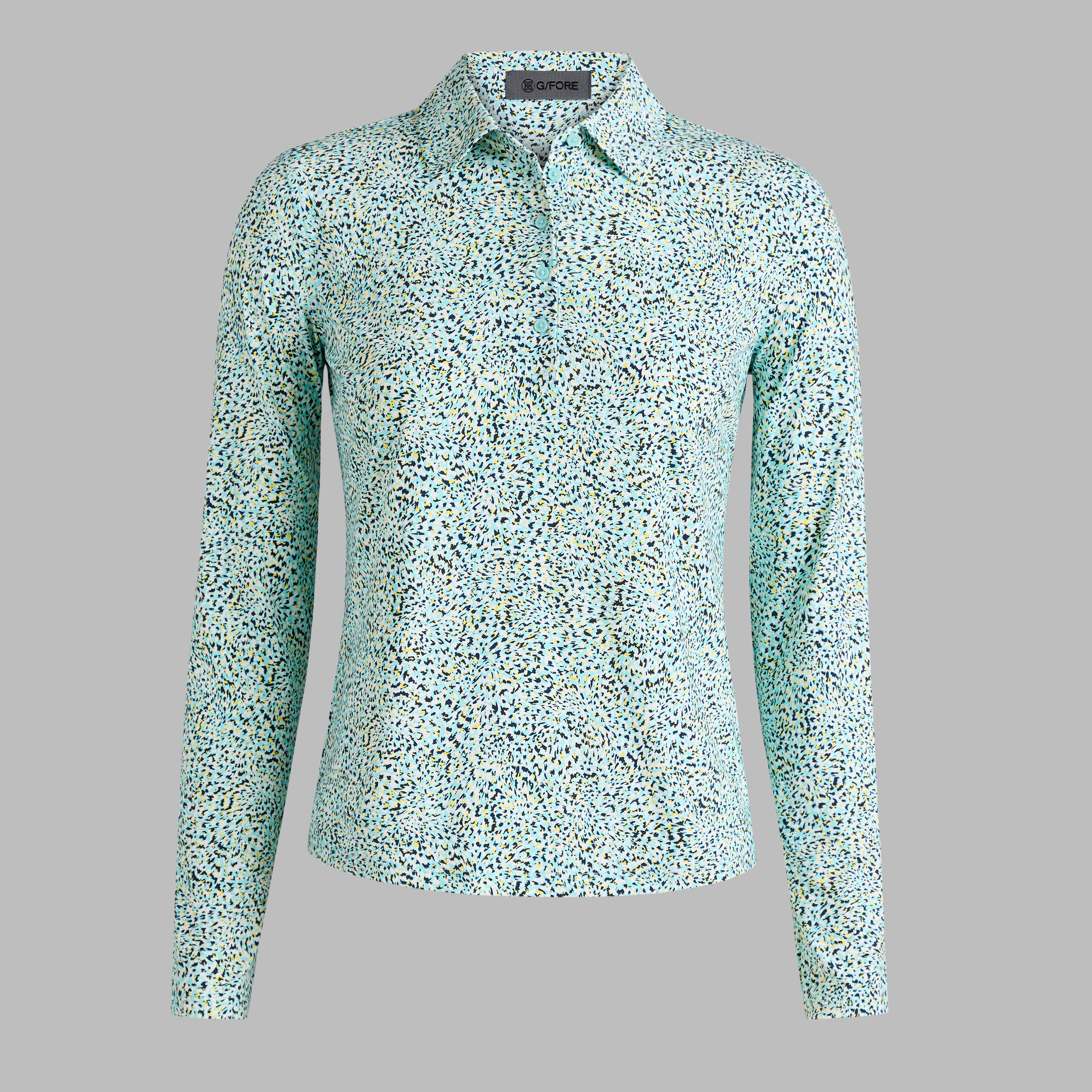 FIREWORKS SILKY TECH NYLON LONG SLEEVE POLO CENOTE