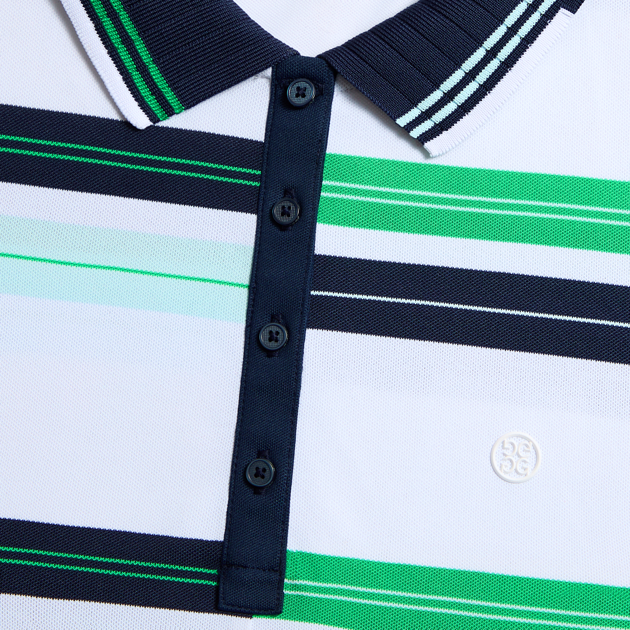 ENGINEERED STRIPE TECH PIQUÉ POLO SNOW