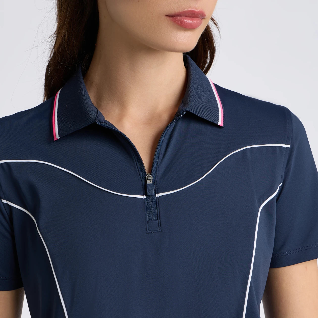 STRETCH NYLON INTERLOCK CONTOUR 1/4 ZIP POLO TWILIGHT
