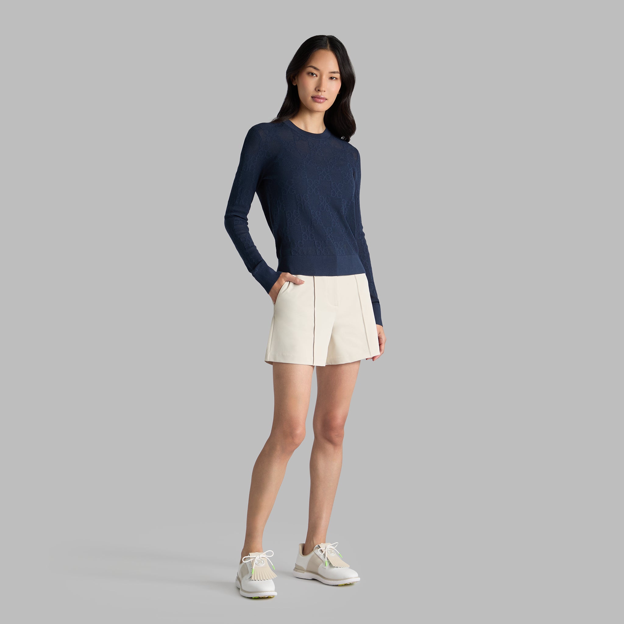 POINTELLE G CREWNECK SWEATER TWLIGHT