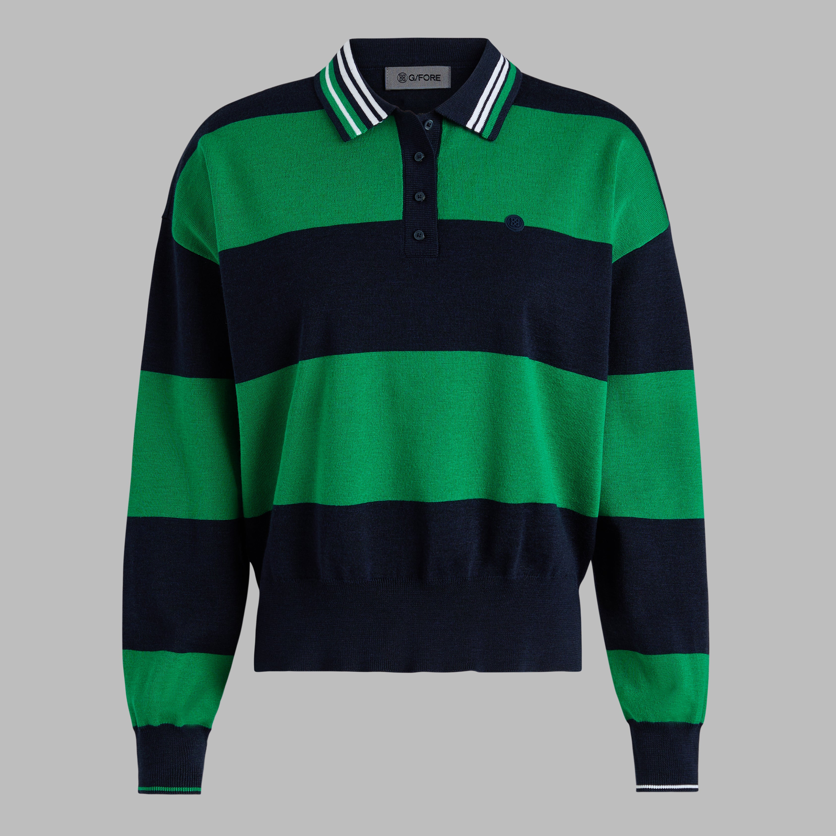 RUGBY MERINO WOOL SWEATER POLO DARK CLOVER