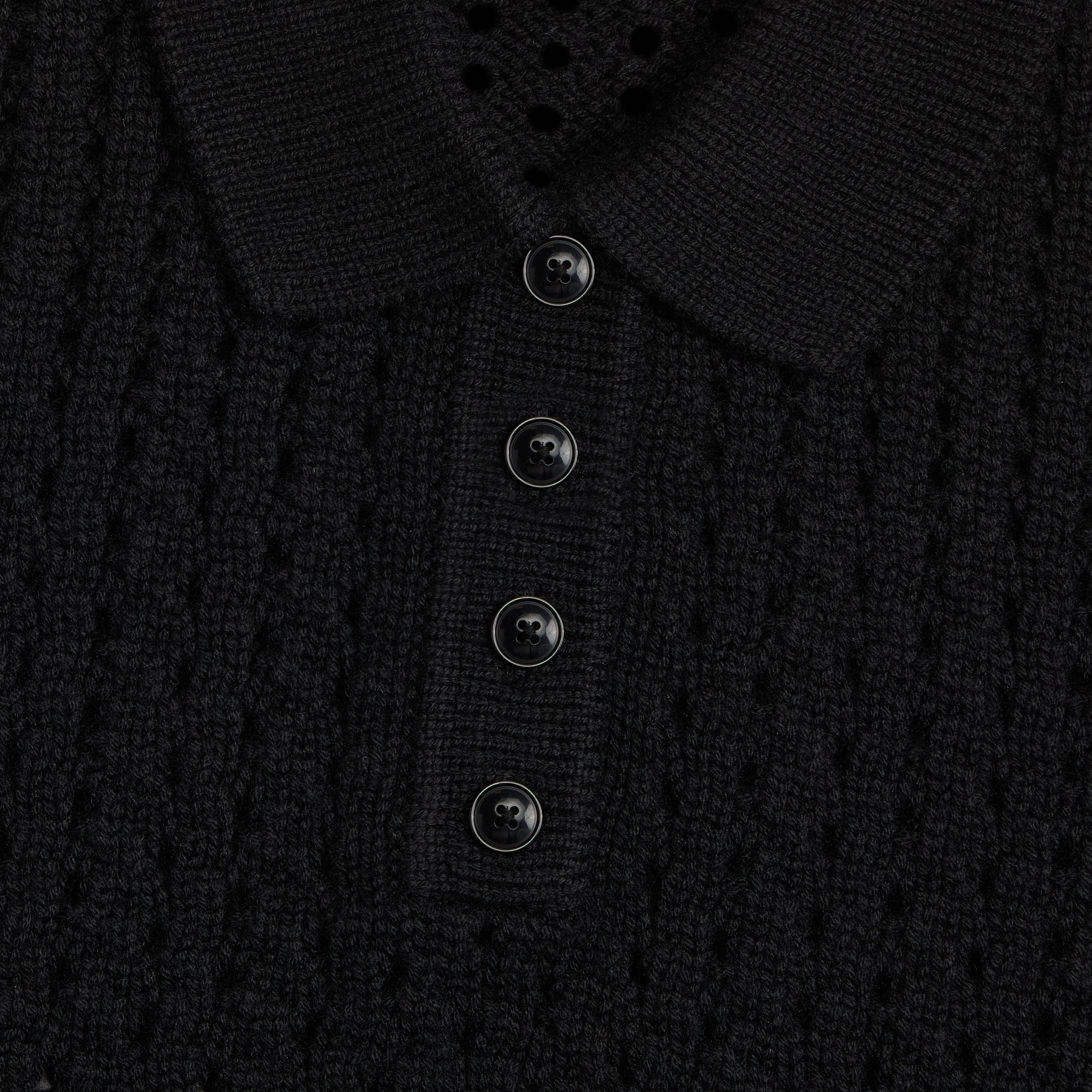 Open Knit Wool Cashmere Polo ONYX