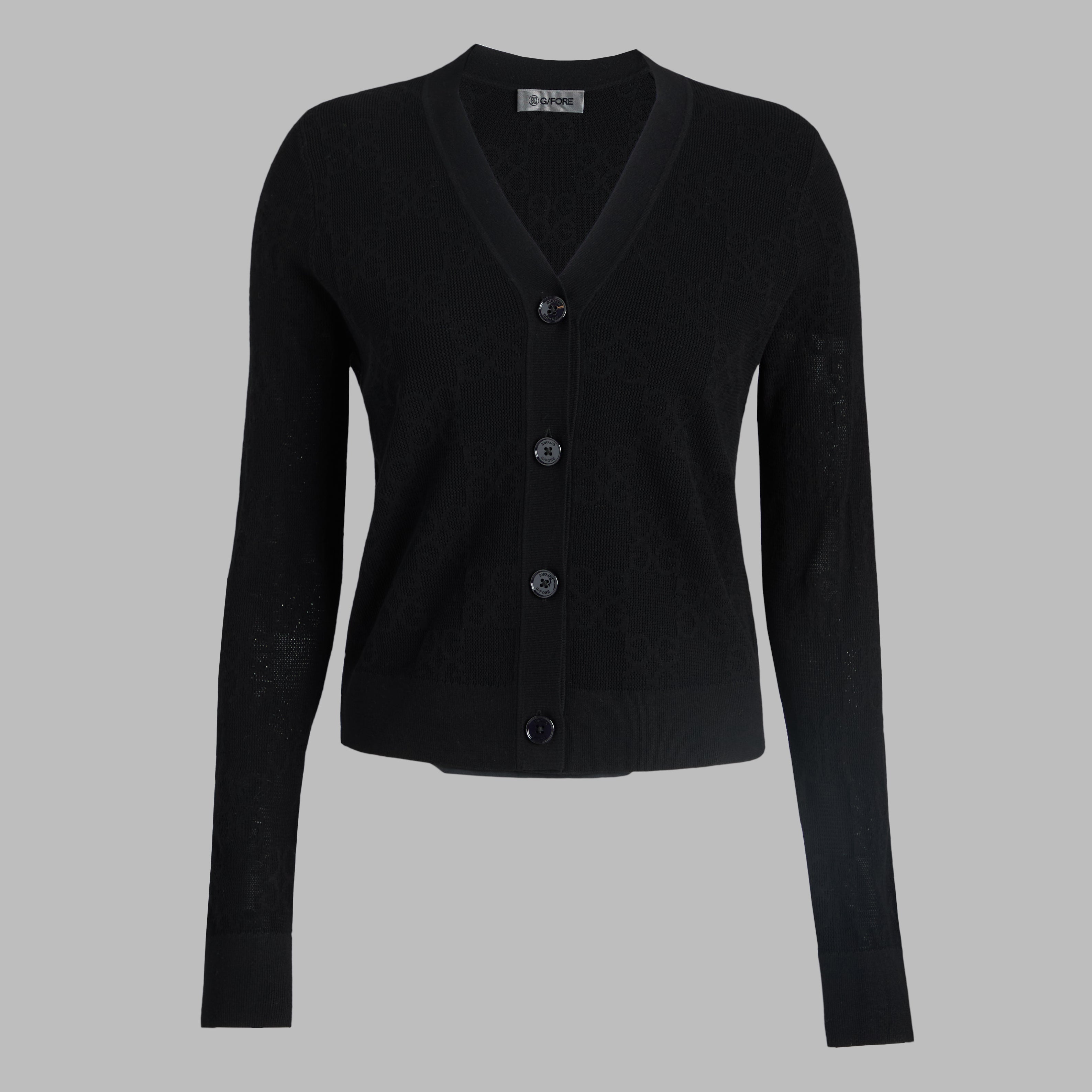 POINTELLE G SWEATER CARDIGAN ONYX