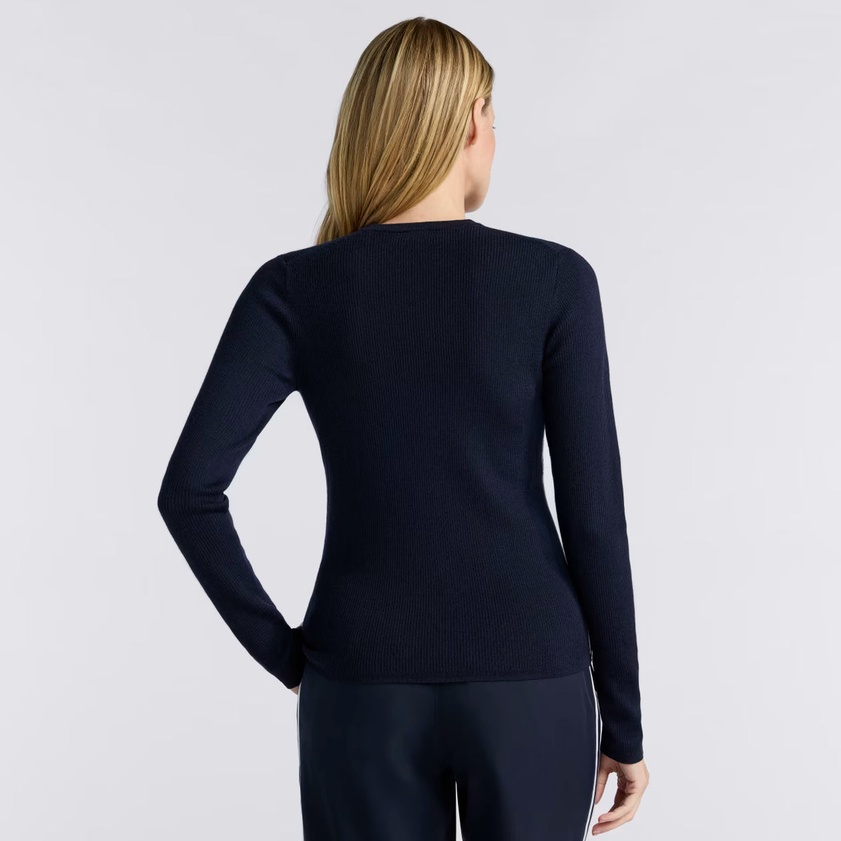 Rib Fitted Crewneck Sweater Twilight