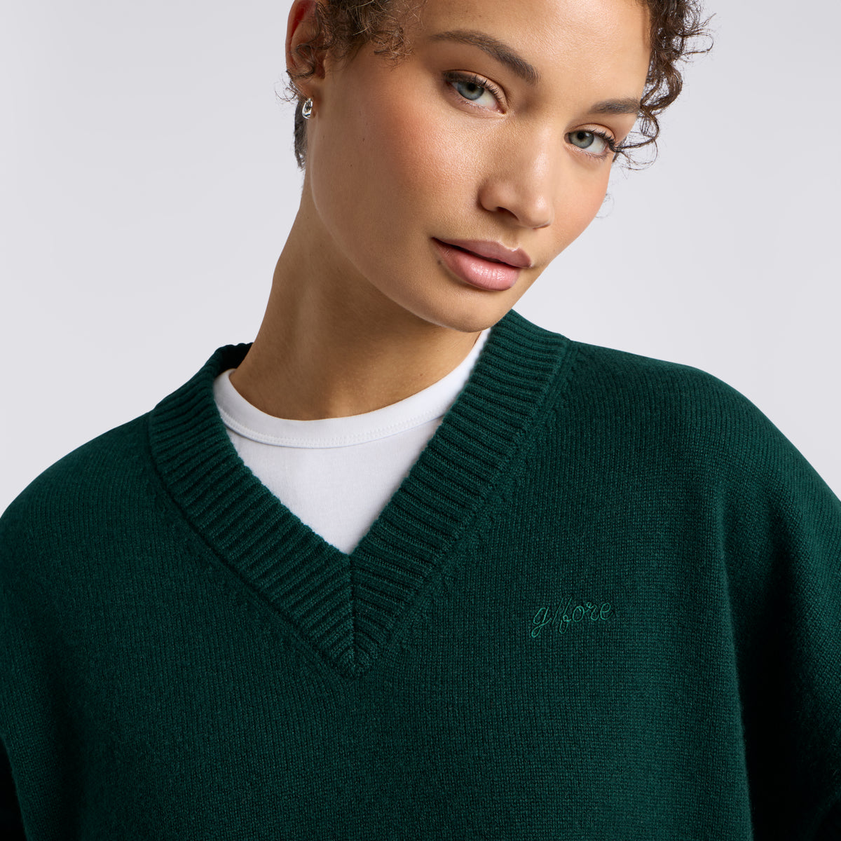 G SCRIBE OVERSIZED CASHMERE SWEATER VEST PINE