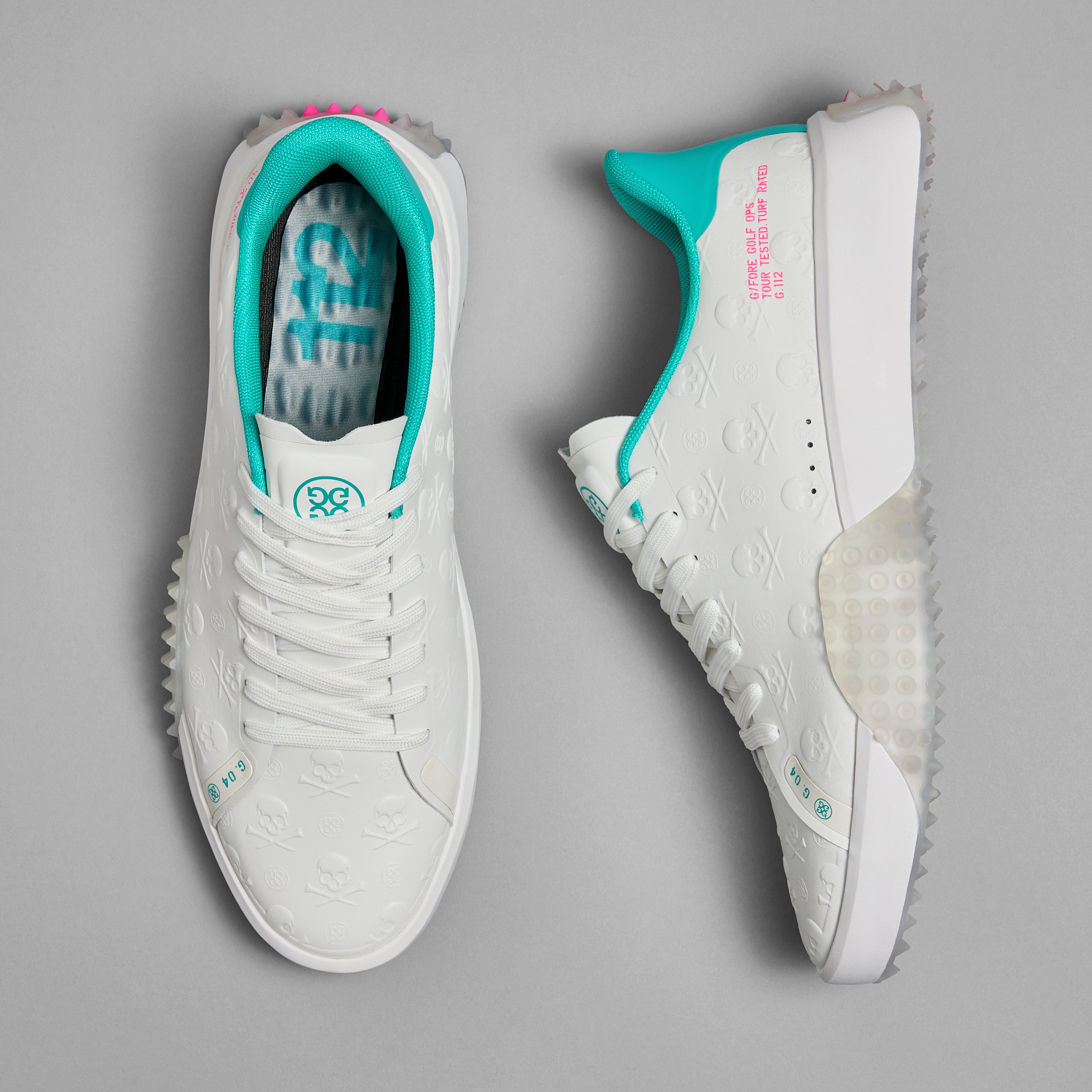 G.112 EMBOSSED P.U. LEATHER GOLF SHOE SNOW/SIREN