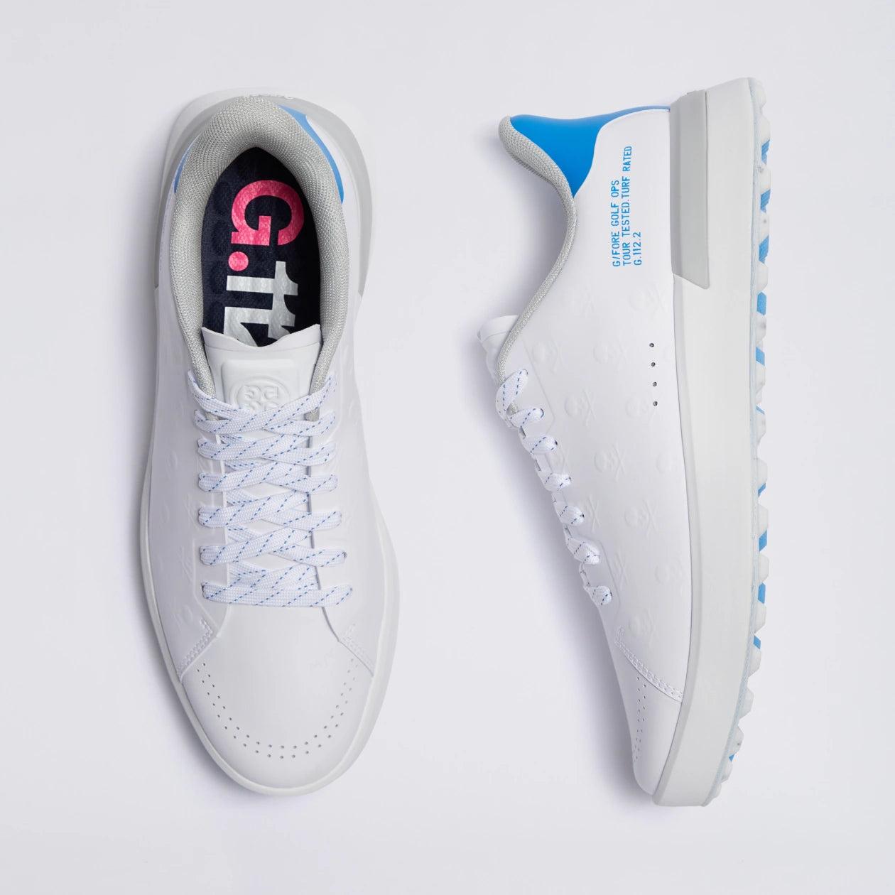 MEN'S G.112 EMBOSSED SKULL & TEES GOLF SHOE SNOW/CERULEAN