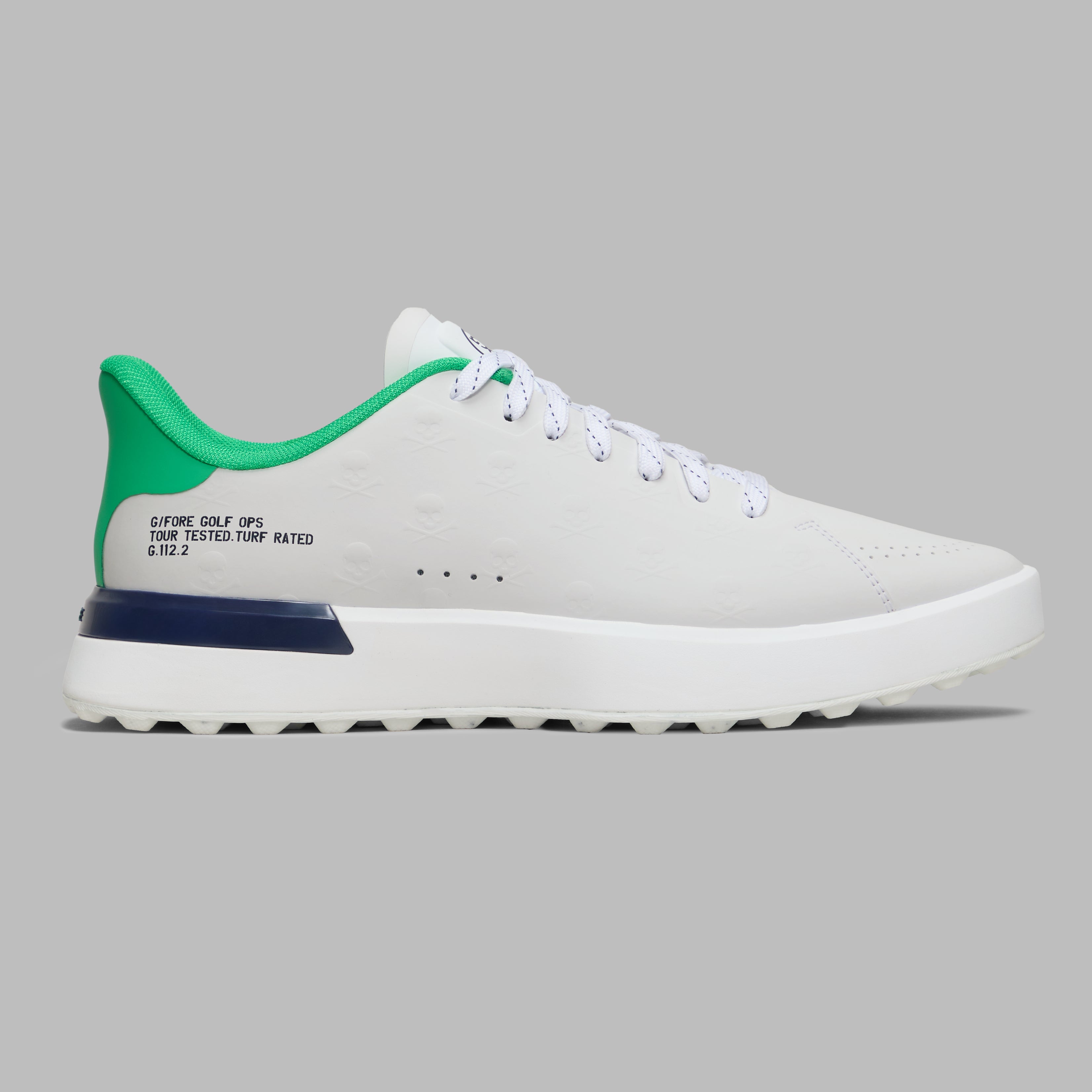 MEN'S G.112 EMBOSSED SKULL & TEES GOLF SHOE SNOW/CLOVER