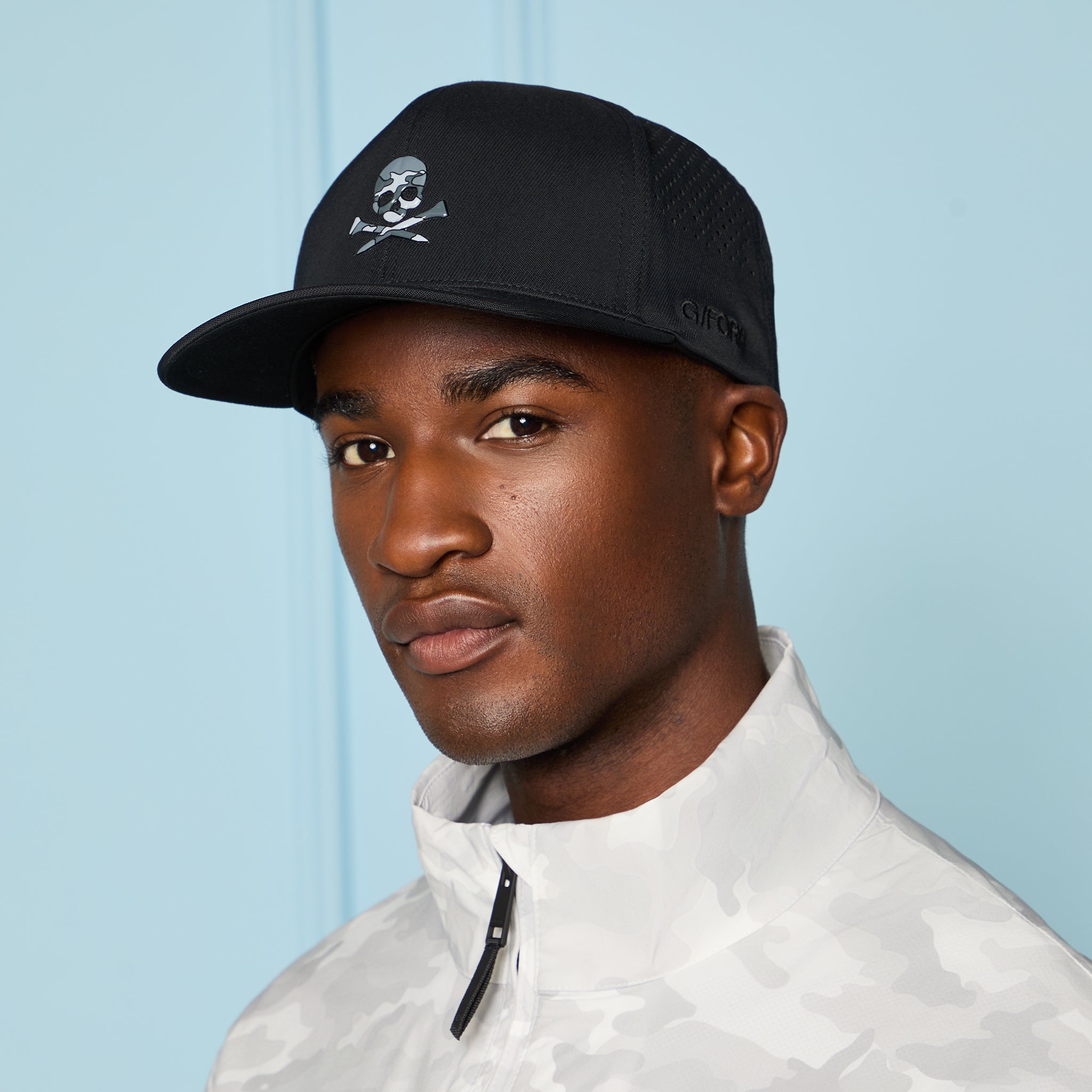 SKULL & TEES PERFORATED HAT ONYX