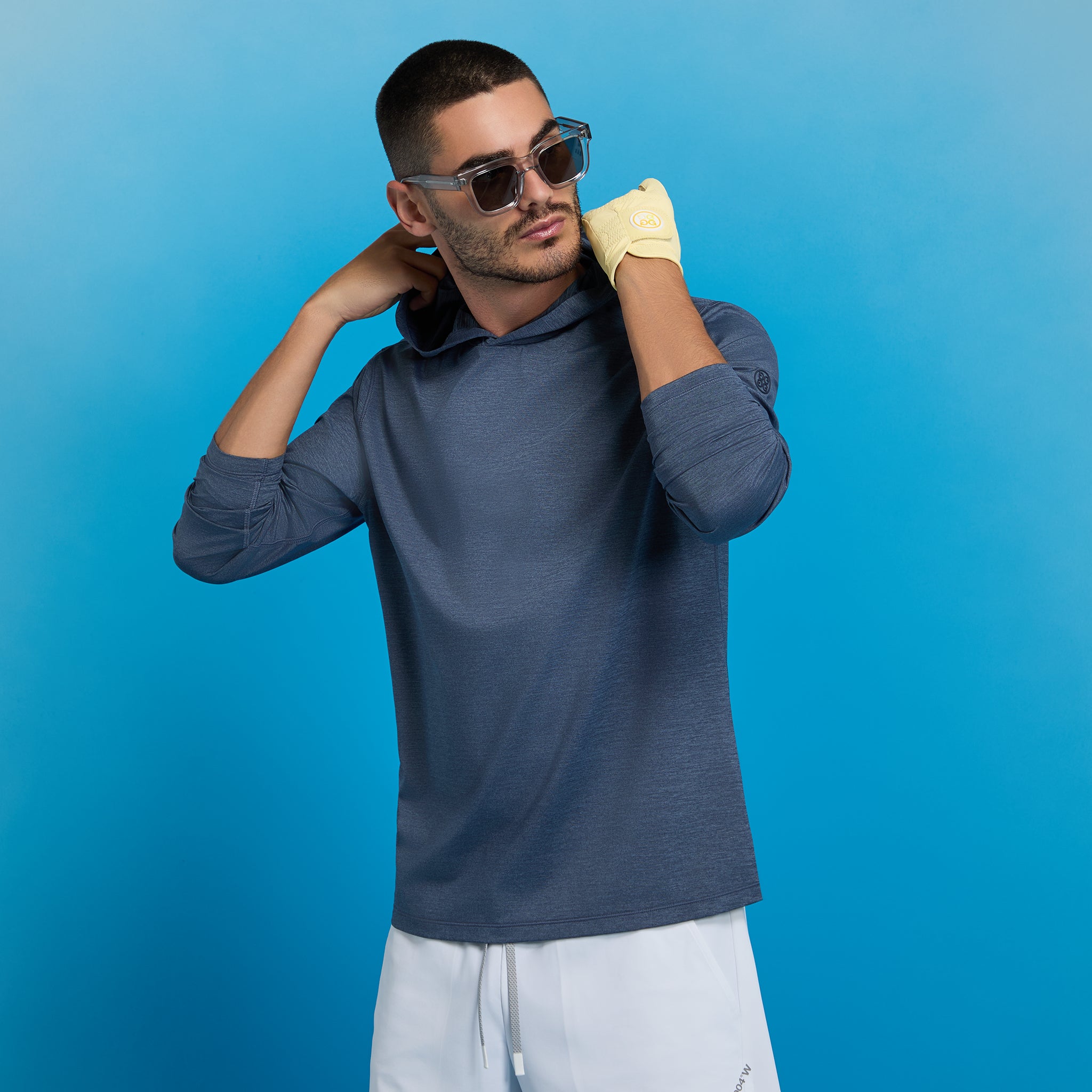 MÉLANGE ICE NYLON HOODIE TWILIGHT MELANGE