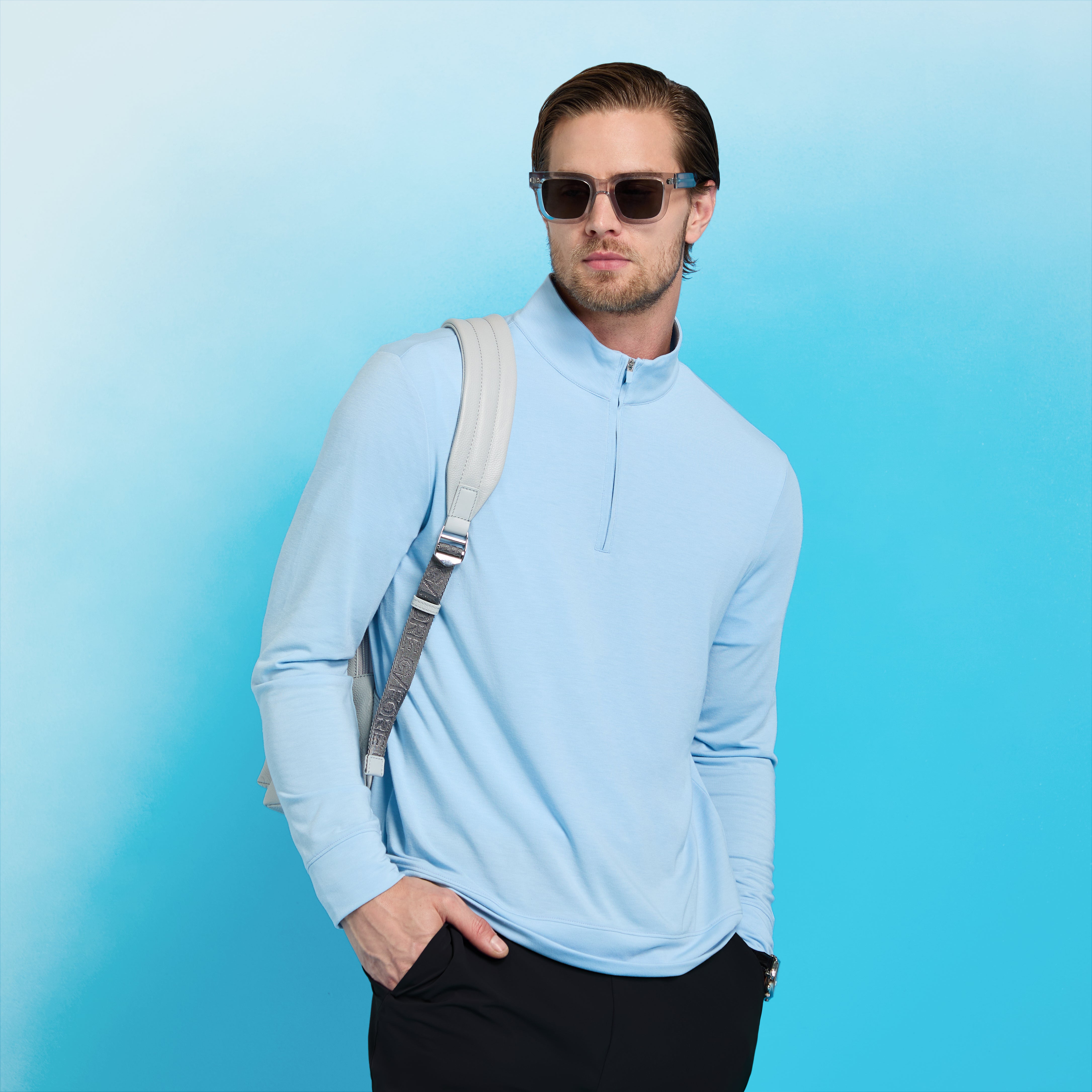 LUXE MID QUARTER ZIP BAJA