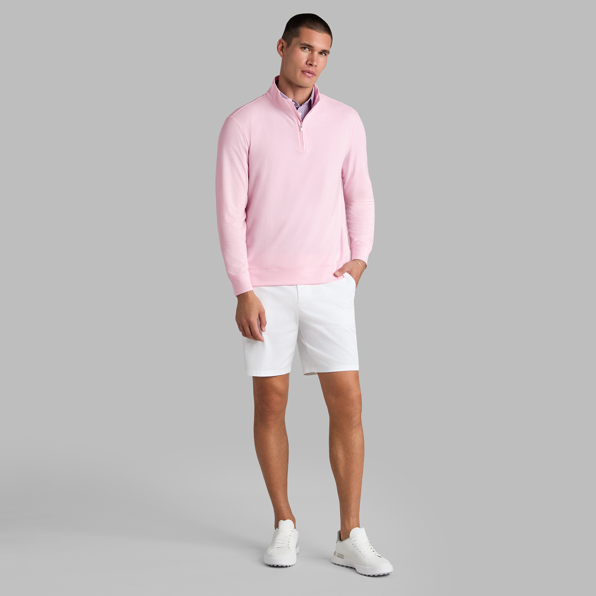 LUXE MID QUARTER ZIP BLUSH