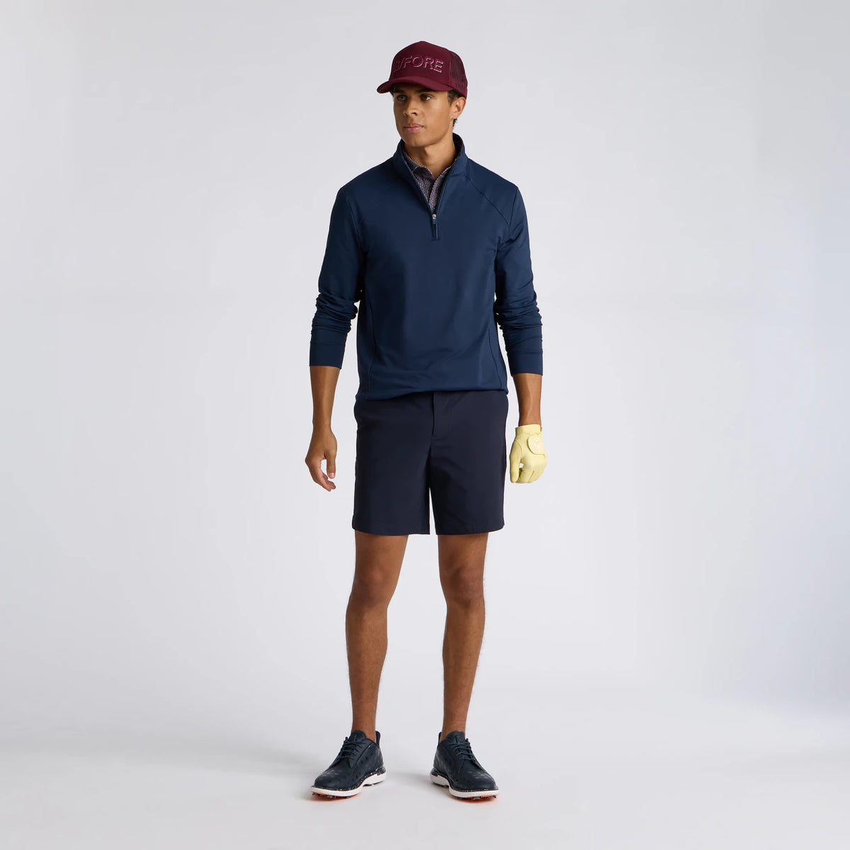 BRUSHED BACK TECH TERRY 1/4 ZIP PULLOVER TWILIGHT