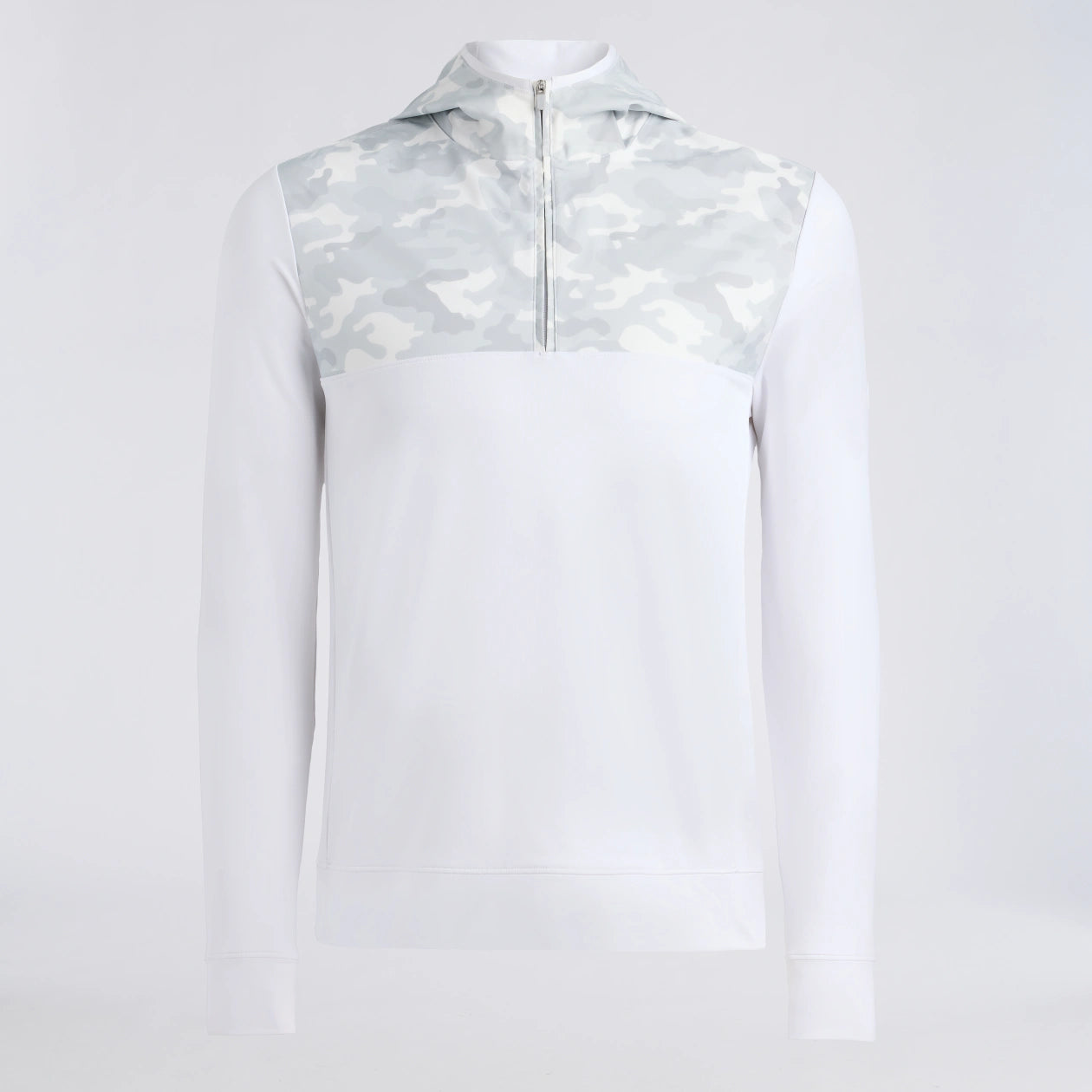 CAMO BRUSHED BACK TECH TERRY 1/4 ZIP HOODIE SNOW CAMO