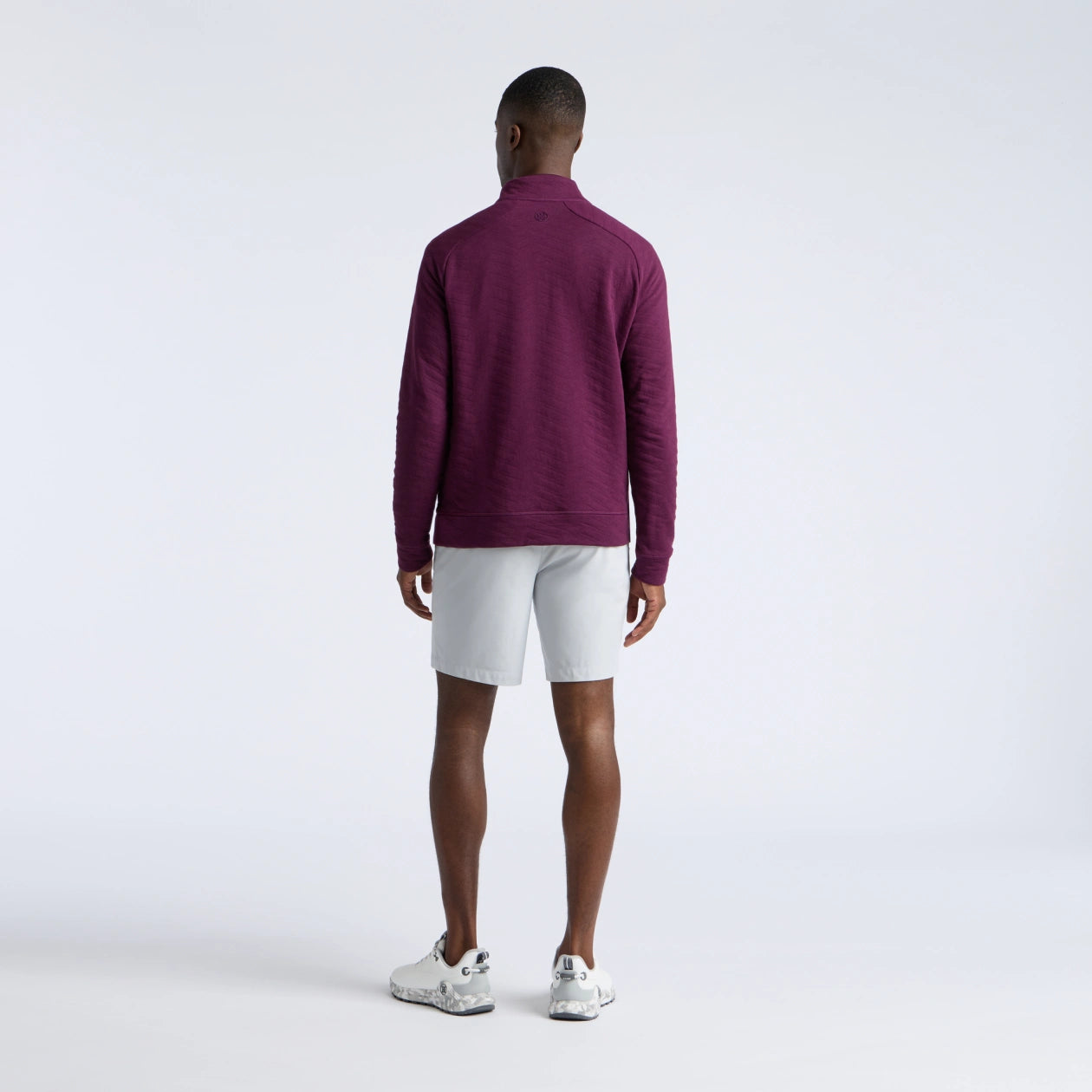 DUNES COTTON QUILTED 1/4 ZIP PULLOVER DARK PLUM