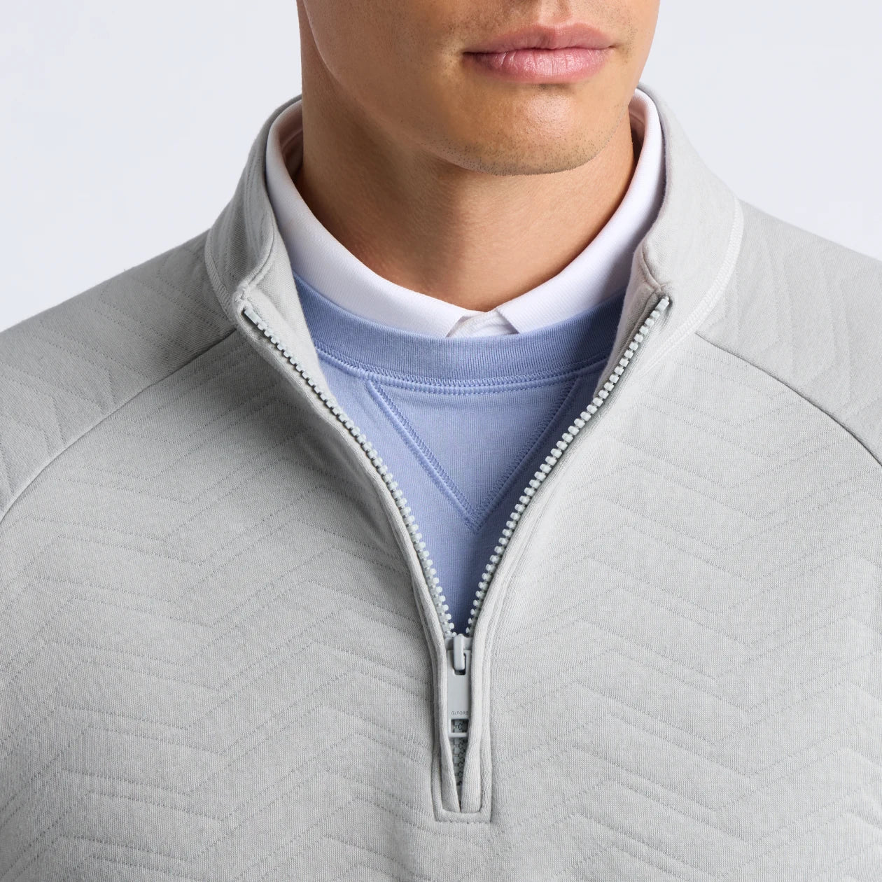 DUNES COTTON QUILTED 1/4 ZIP PULLOVER NIMBUS MELANGE
