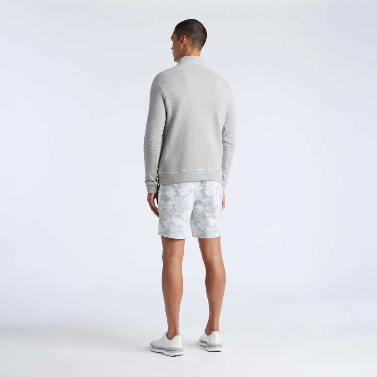 DUNES COTTON QUILTED 1/4 ZIP PULLOVER NIMBUS MELANGE