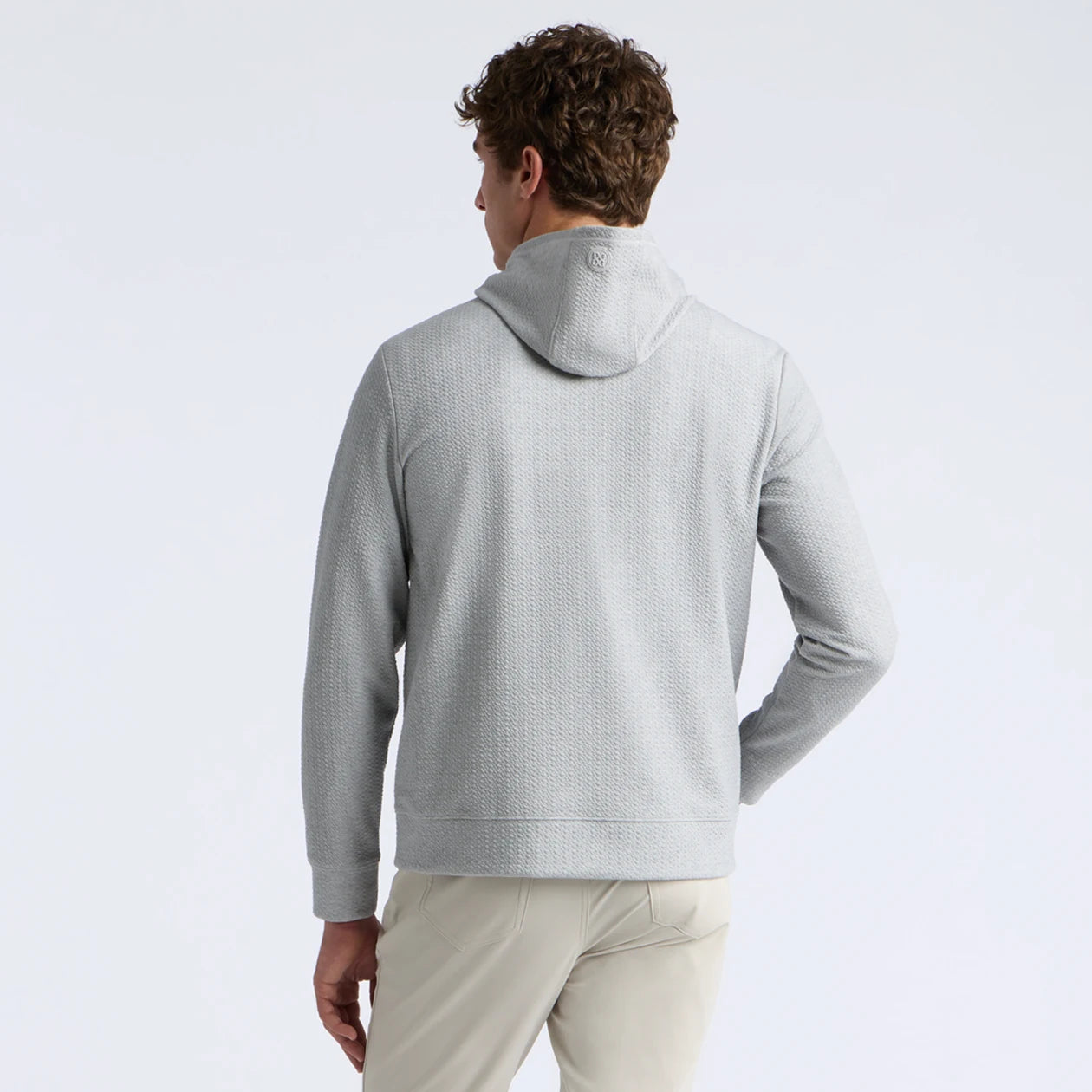 PEBBLE QUILTED HOODIE NIMBUS MELANGE